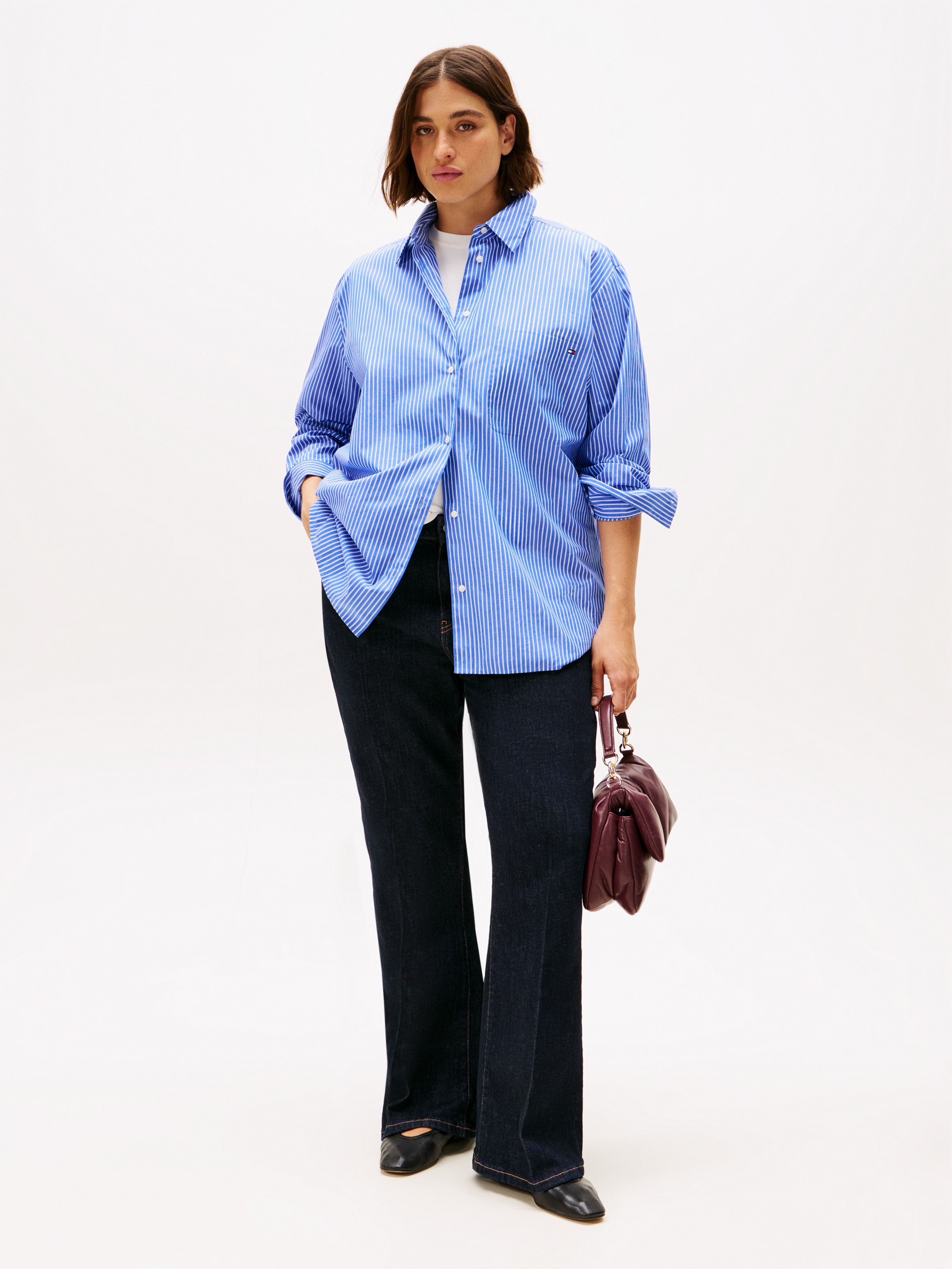 Tommy Hilfiger Curve Bootcut-Jeans »CRV BOOTCUT RW RINSE« in Grossen Grössen, Five-Pocket-Form