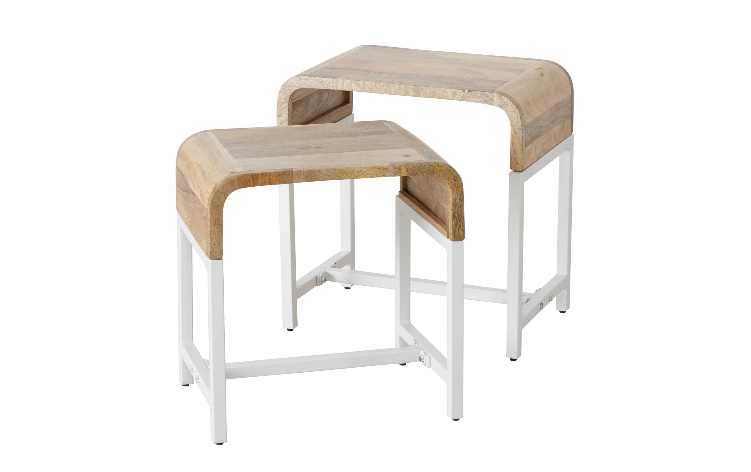 Image of BOLTZE Beistelltisch »Tischset 2-Teilig «Haya» Holz, Braun/Weiss« bei Ackermann Versand Schweiz