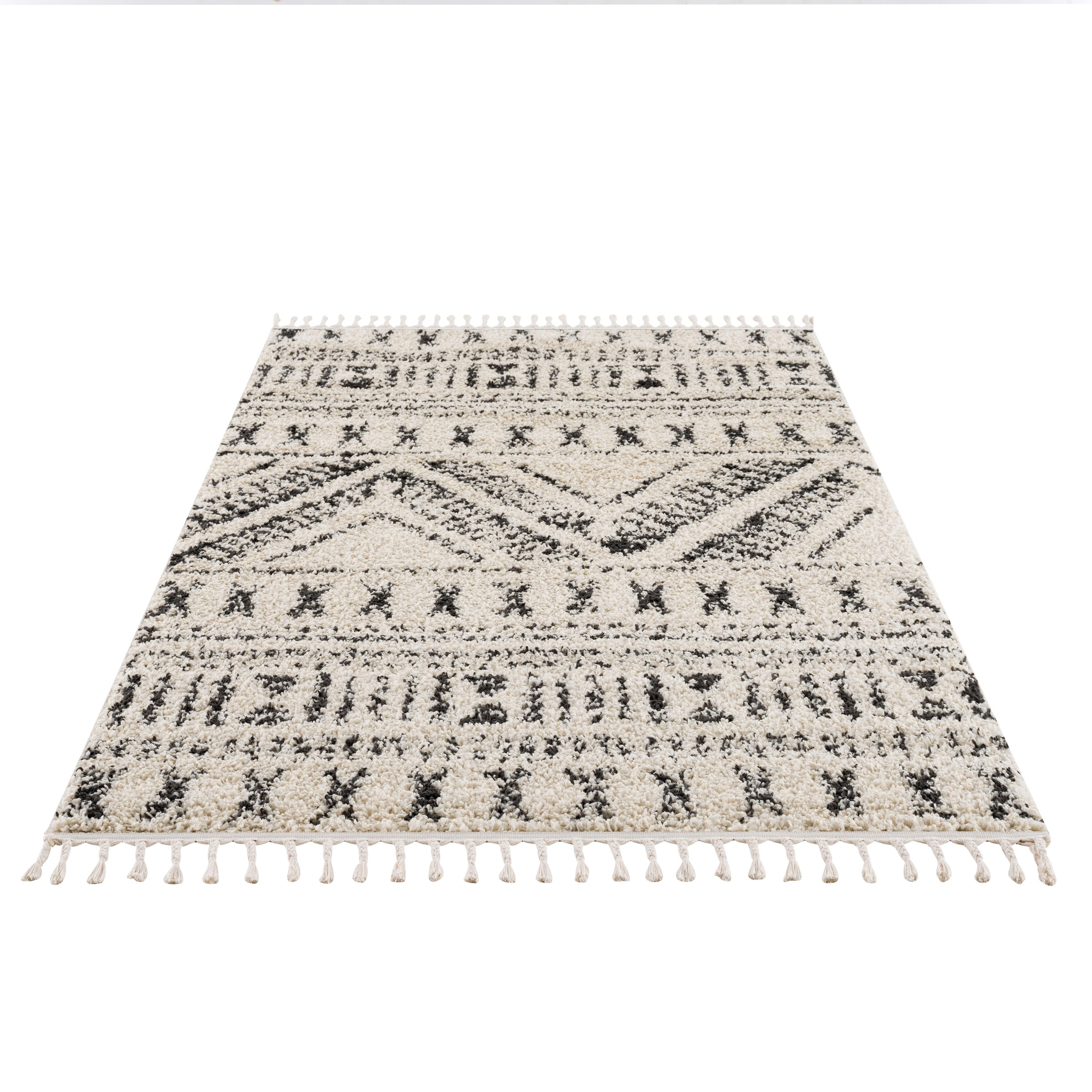 Image of Timbers Hochflor-Teppich »Bakersfield«, rechteckig, 32 mm Höhe, Boho Look, Berber-Optik, Rauten-Design, Teppich ideal im Wohnzimmer, Esszimmer & Schlafzimmer bei Ackermann Versand Schweiz