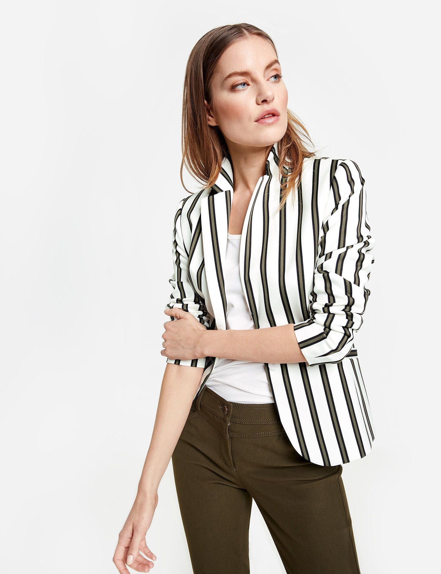 Blazer Langarm gefüttert »Gestreifter Stretch-Blazer«