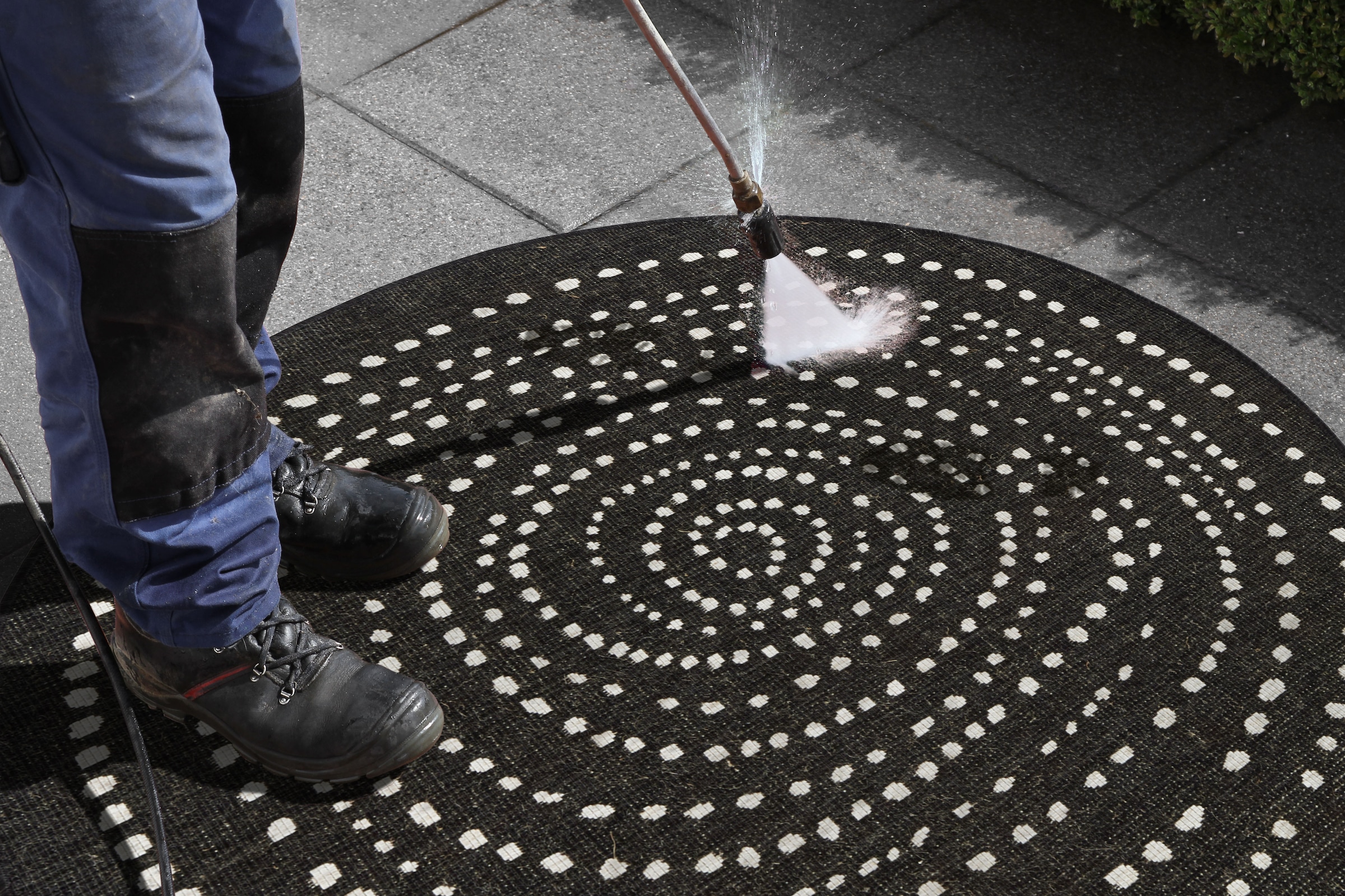 NORTHRUGS Teppich »Bali Wendeteppich«, rund, 5 mm Höhe, In-& Outdoor, Wetterfest, Balkon, Garten, Wohnzimmer, Wasserfest