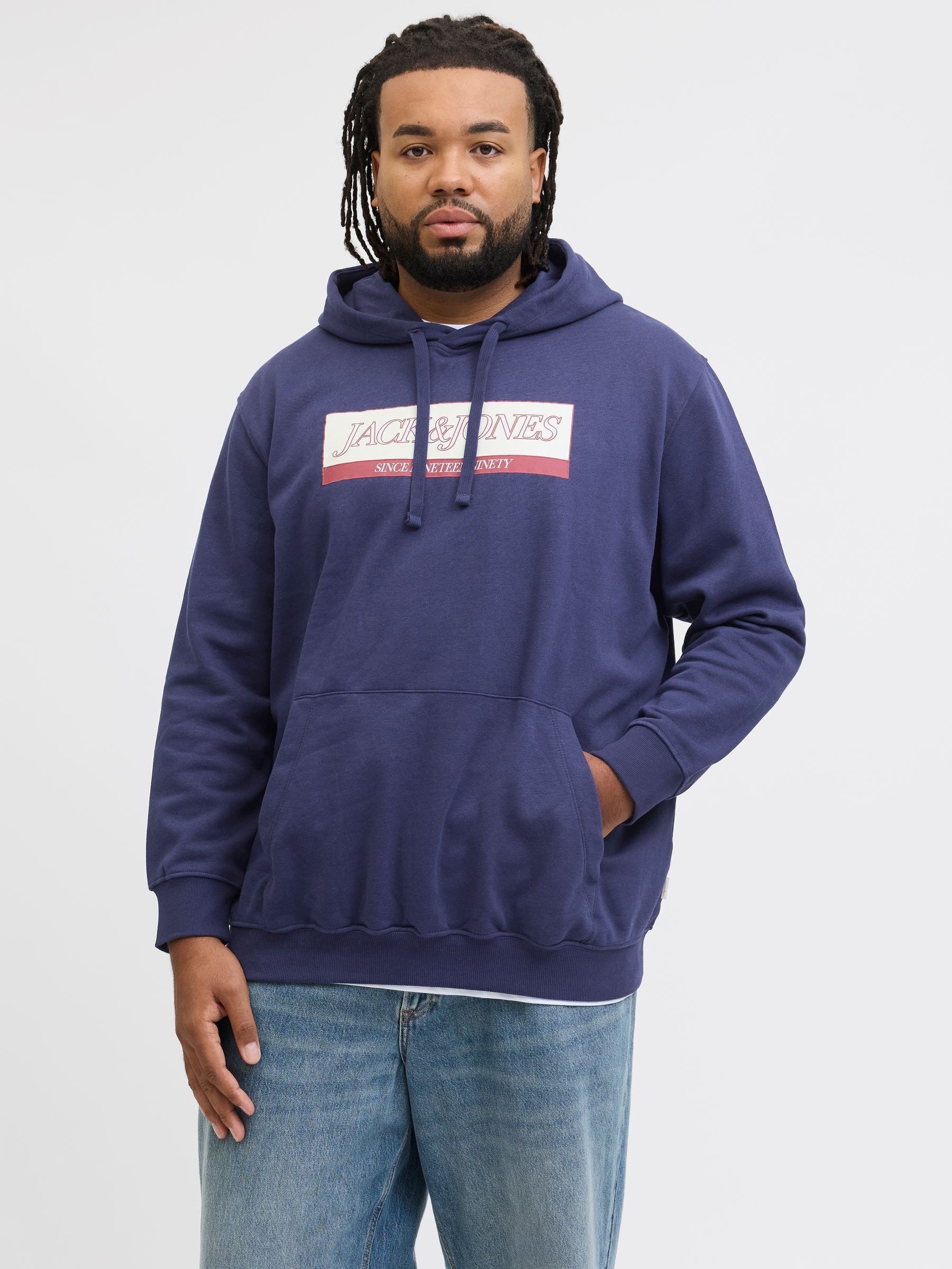 Image of Jack & Jones PlusSize Kapuzensweatshirt "JORINWOOD BLOCK BRANDING SWEAT HOO PLS"
