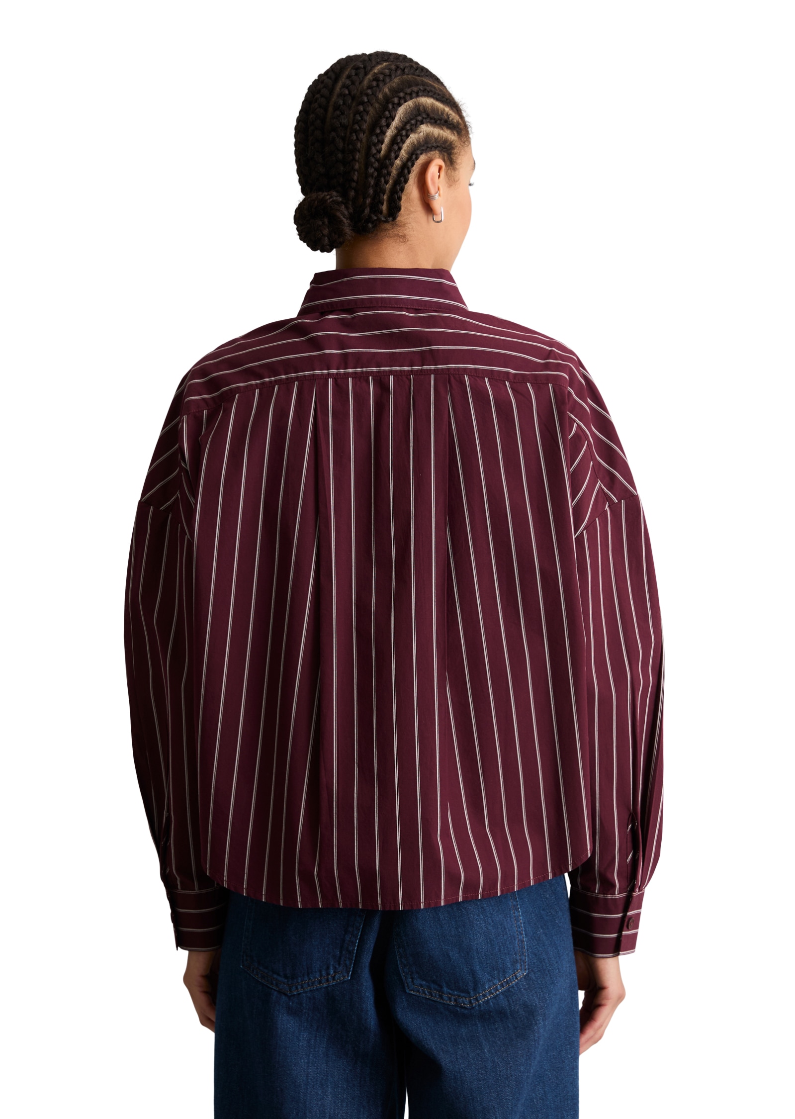 Marc O'Polo DENIM Hemdbluse mit Schluppe, Papertouch-Popeline