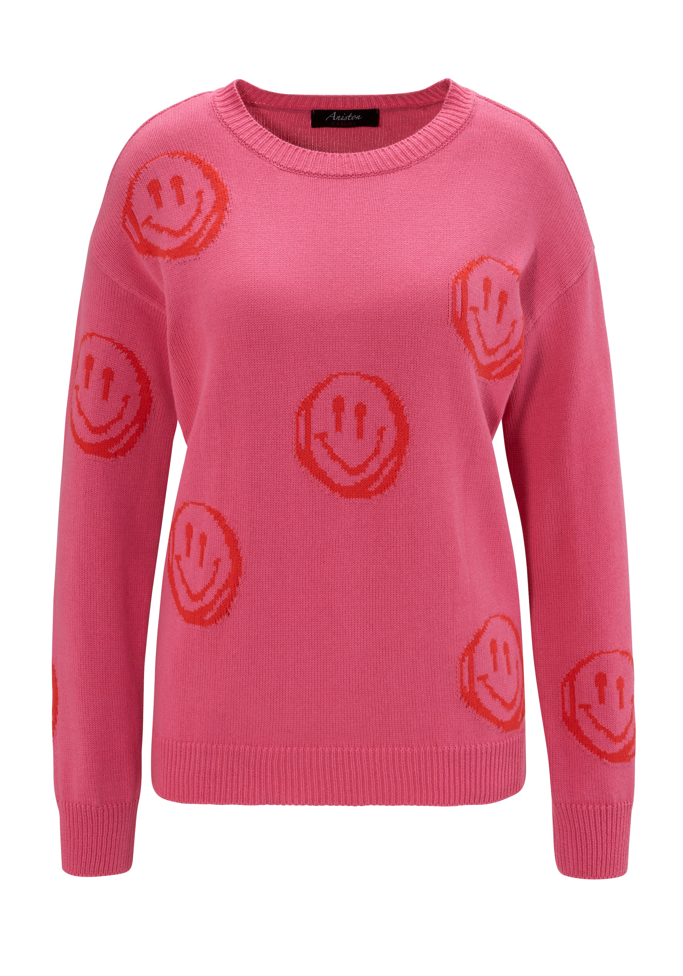 Aniston CASUAL Strickpullover, mit eingestrickten Smileys