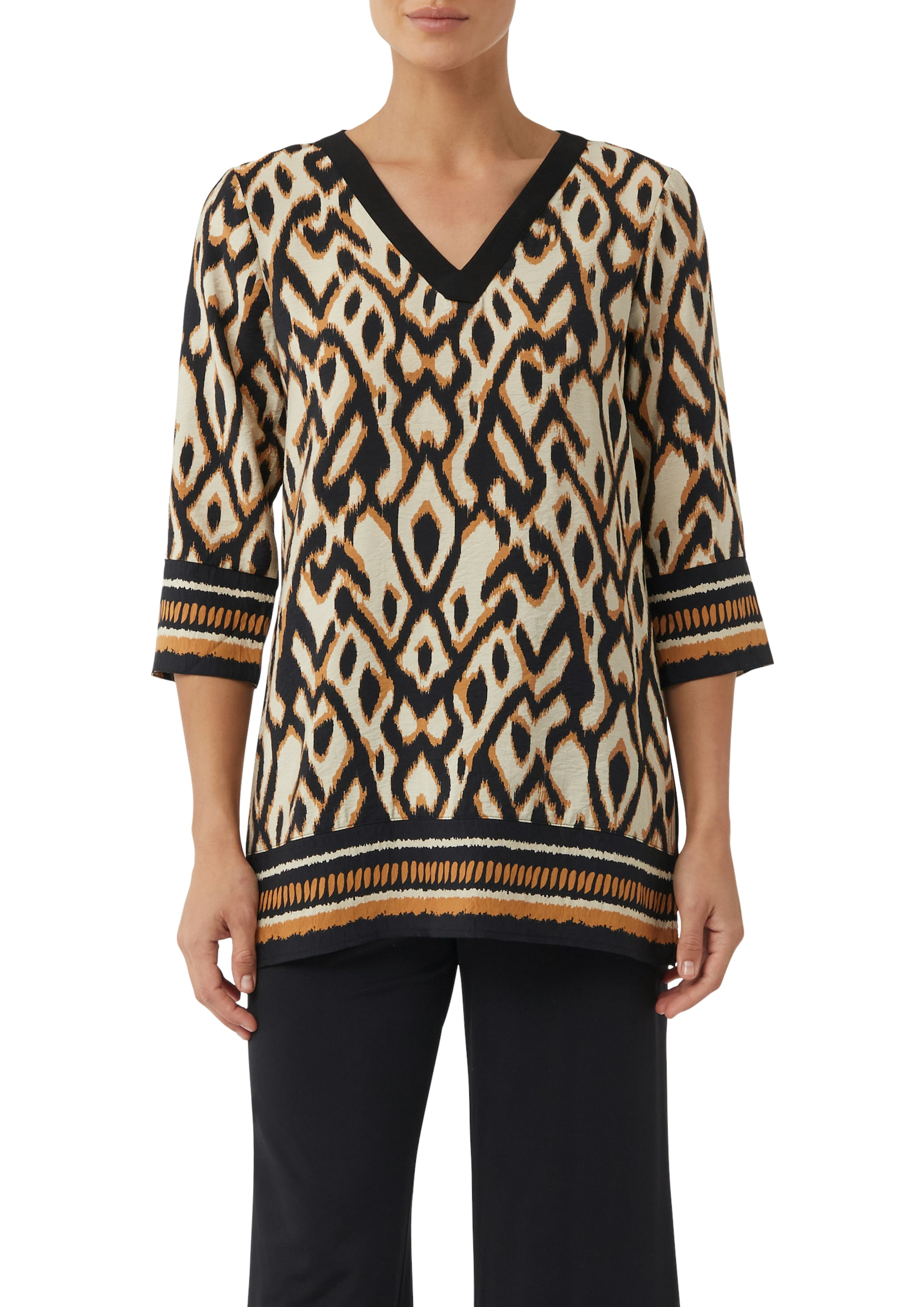 Image of Comma Klassische Bluse mit All-Over Print