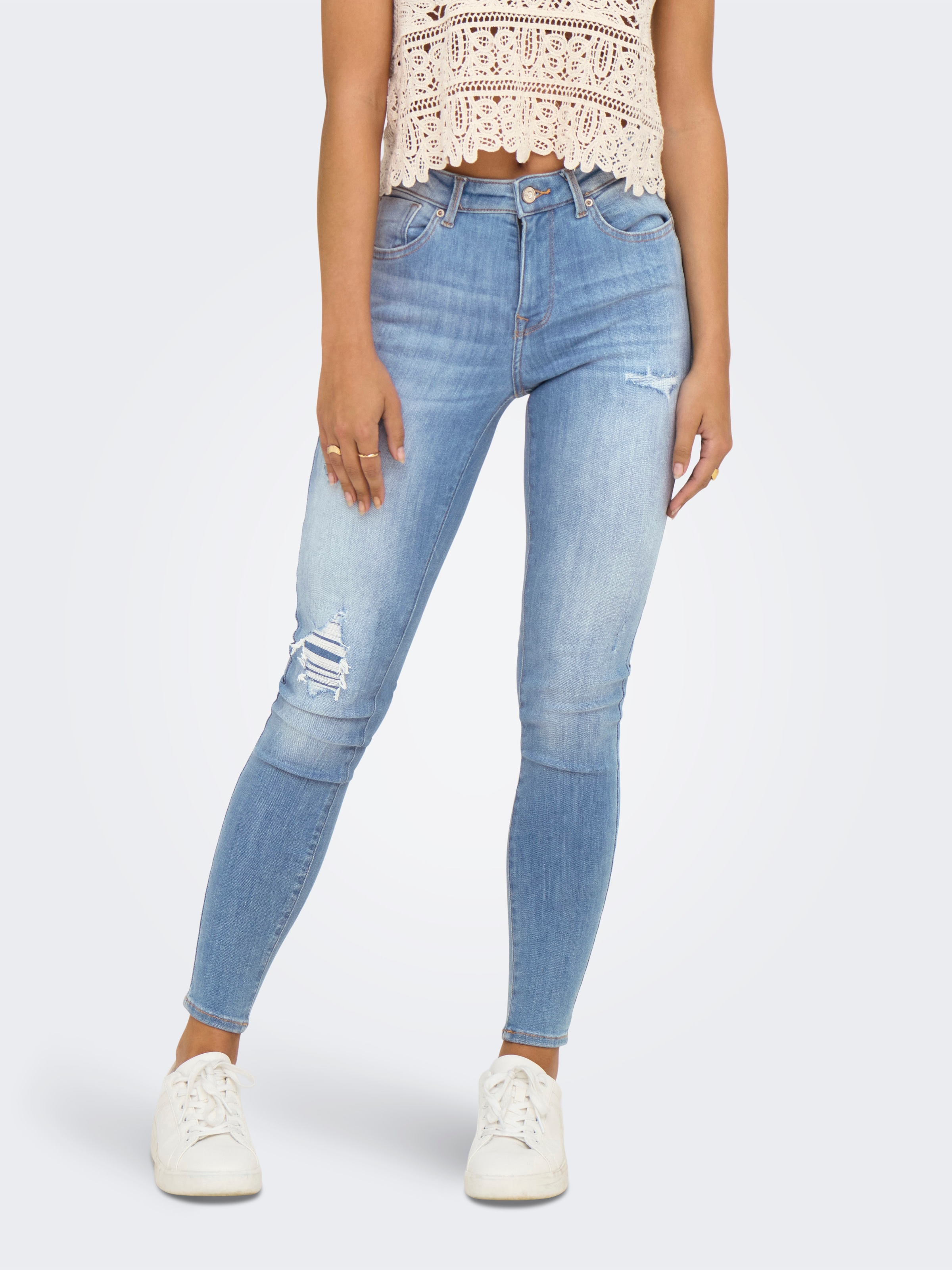 ONLY Skinny-fit-Jeans »ONLPOWER – Push-up-Jeans mit mittlerer Leibhöhe«, modisch, Denim, skinny fit, Baumwollmischung
