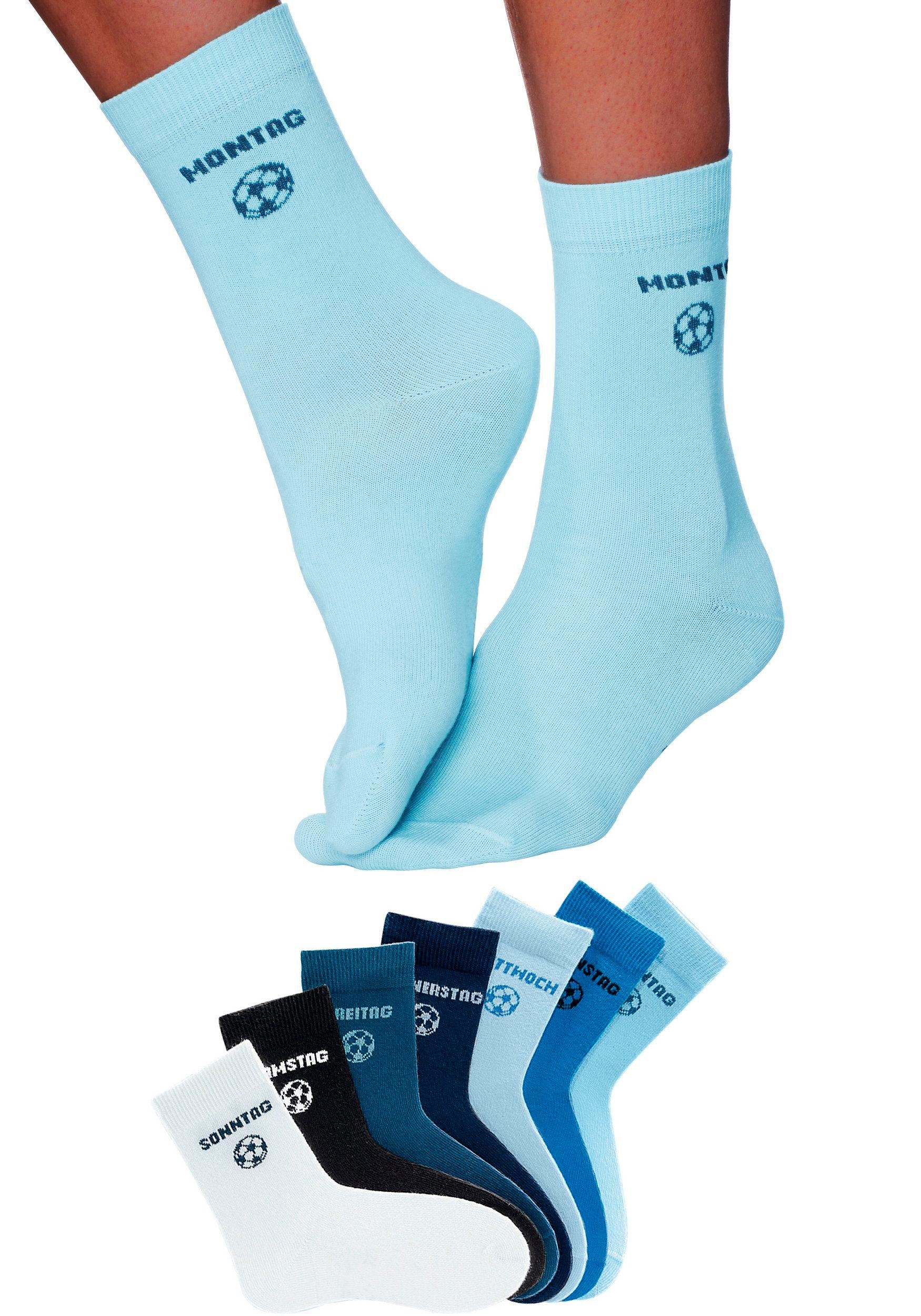 Trendige H.I.S Socken, (7 bestellen versandkostenfrei Fussballmotiv Paar), für mit Kinder