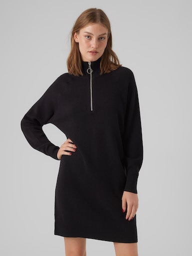 Vero Moda Strickkleid »VMGOLDNEEDLE LS HIGHNCK ZIPPER DRESS REP«