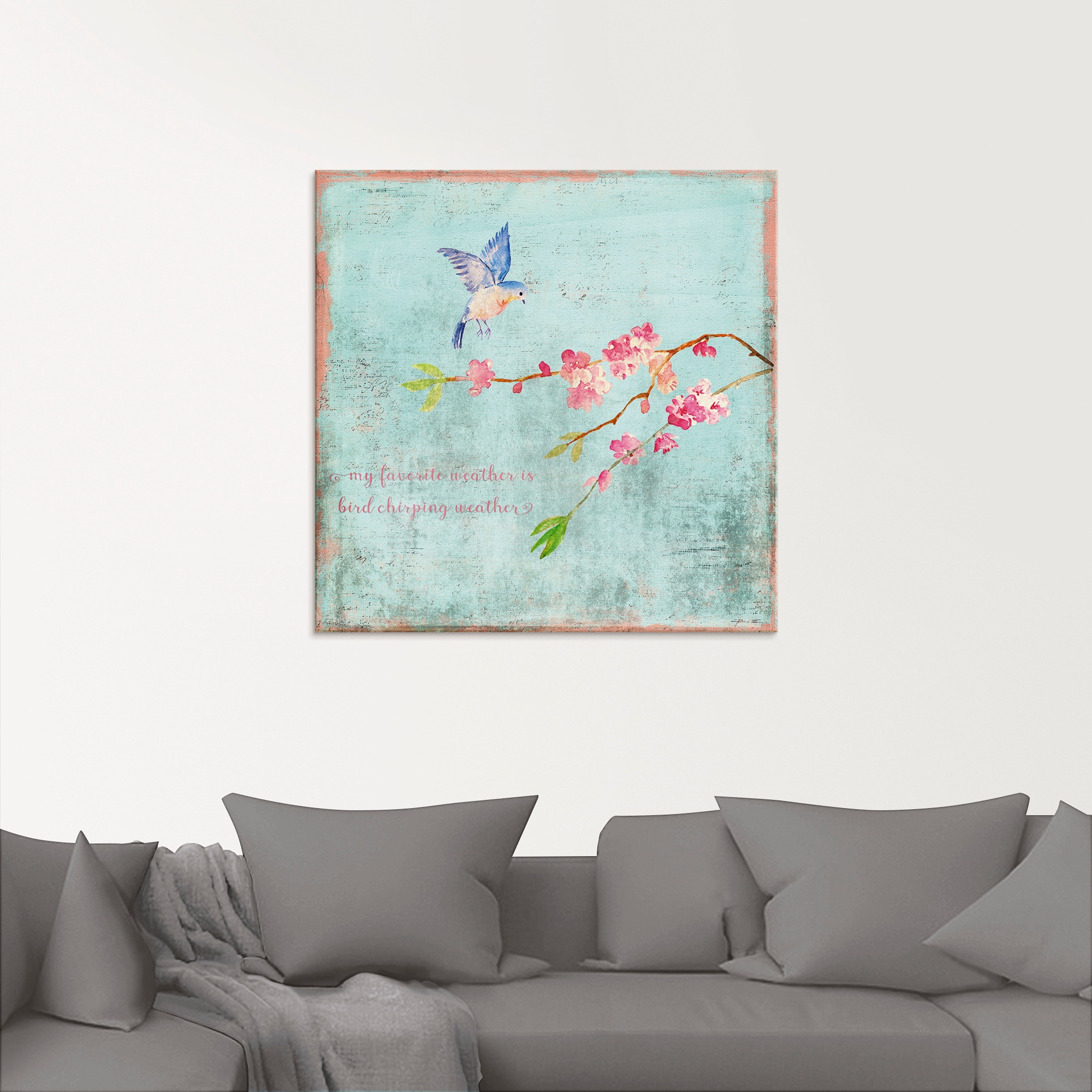 Artland Glasbild "Vogelgezwitscherwetter" Sprüche & Texte 1 Stk. tlg. in verschiedenen Grössen