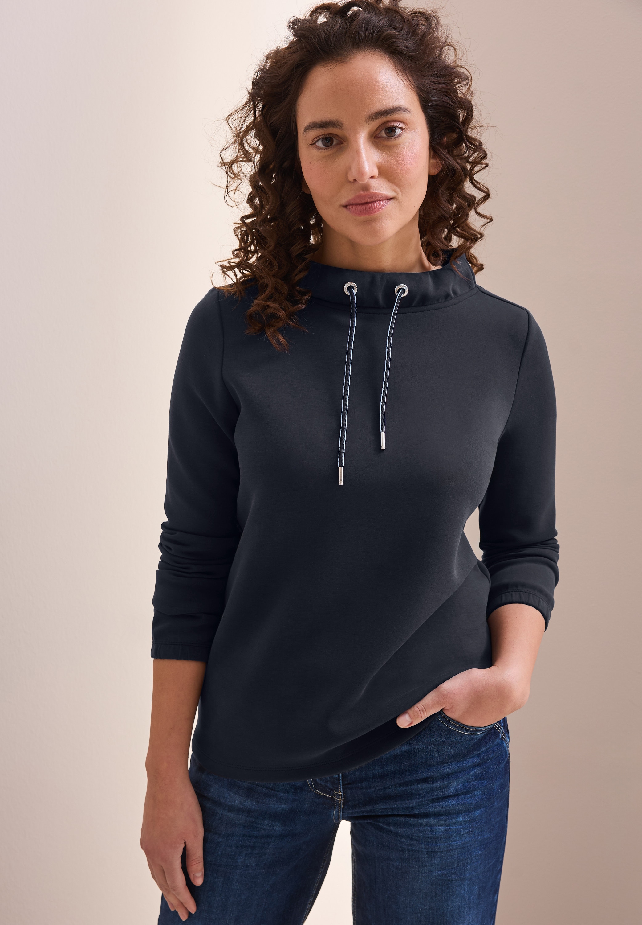 Cecil Langarmshirt mit Funnelneck