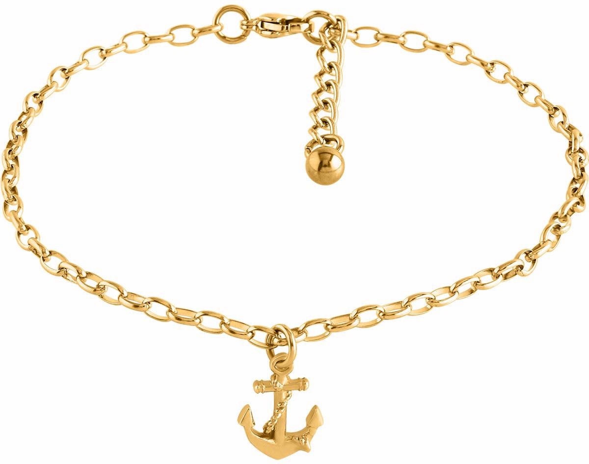 Image of Firetti Fusskette »Anker mit umschlungenen Seil, massiv, gelbgoldfarben« bei Ackermann Versand Schweiz