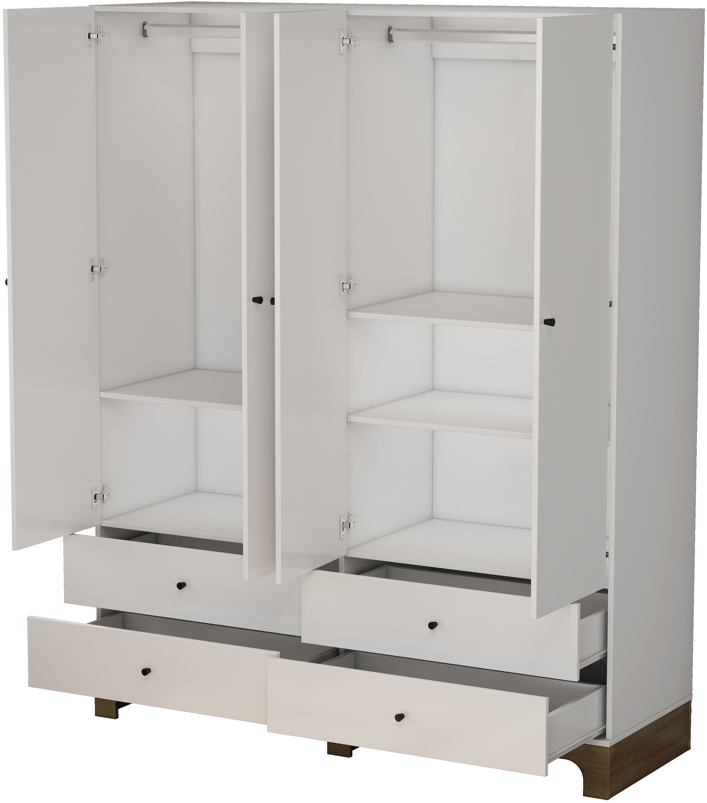 GOODproduct Kleiderschrank »Oslo Schlafzimmerschrank Garderobe weiss Landhaus Bestseller«