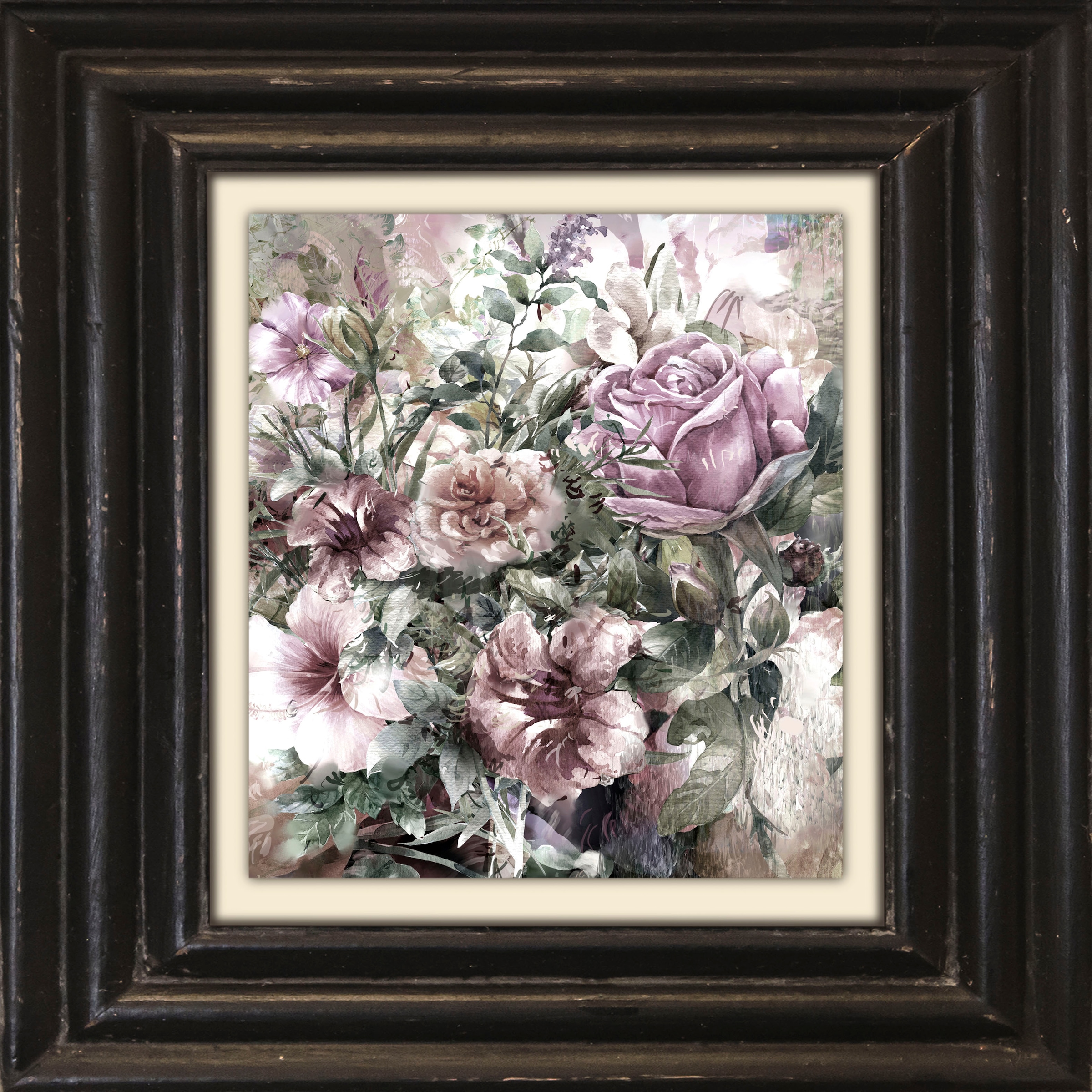 Image of queence Leinwandbild "Blumen" Blumen Blumenbilder Garten Gartenbilder Kunst Stillleben Premium-Leinwandstoff, Handarbeit aus Deutschland, 40x40cm