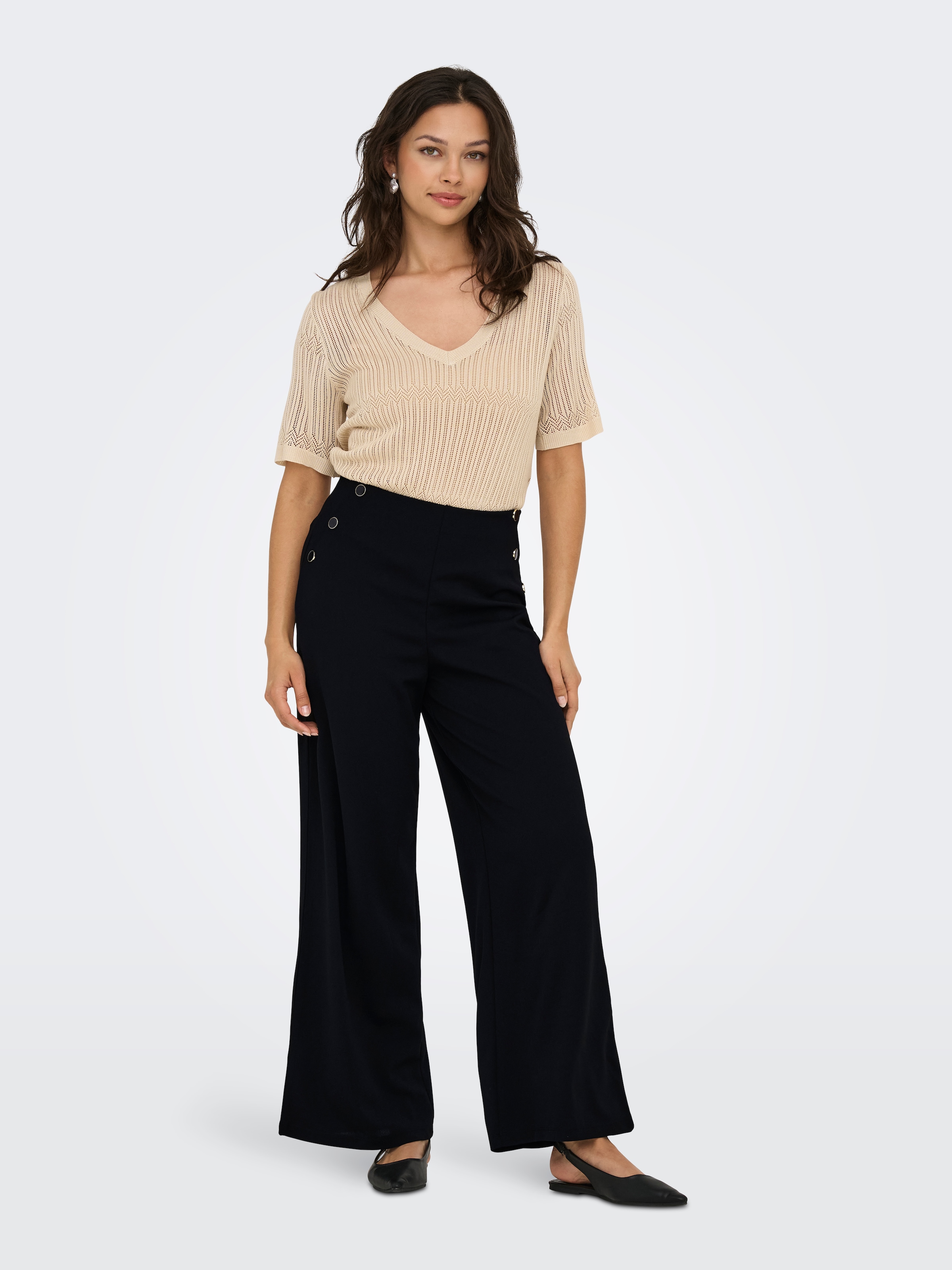 JDY Jerseyhose »JDYGEGGO LIFE BUTTON PANT JRS NOOS«  Materialmix, regular fit