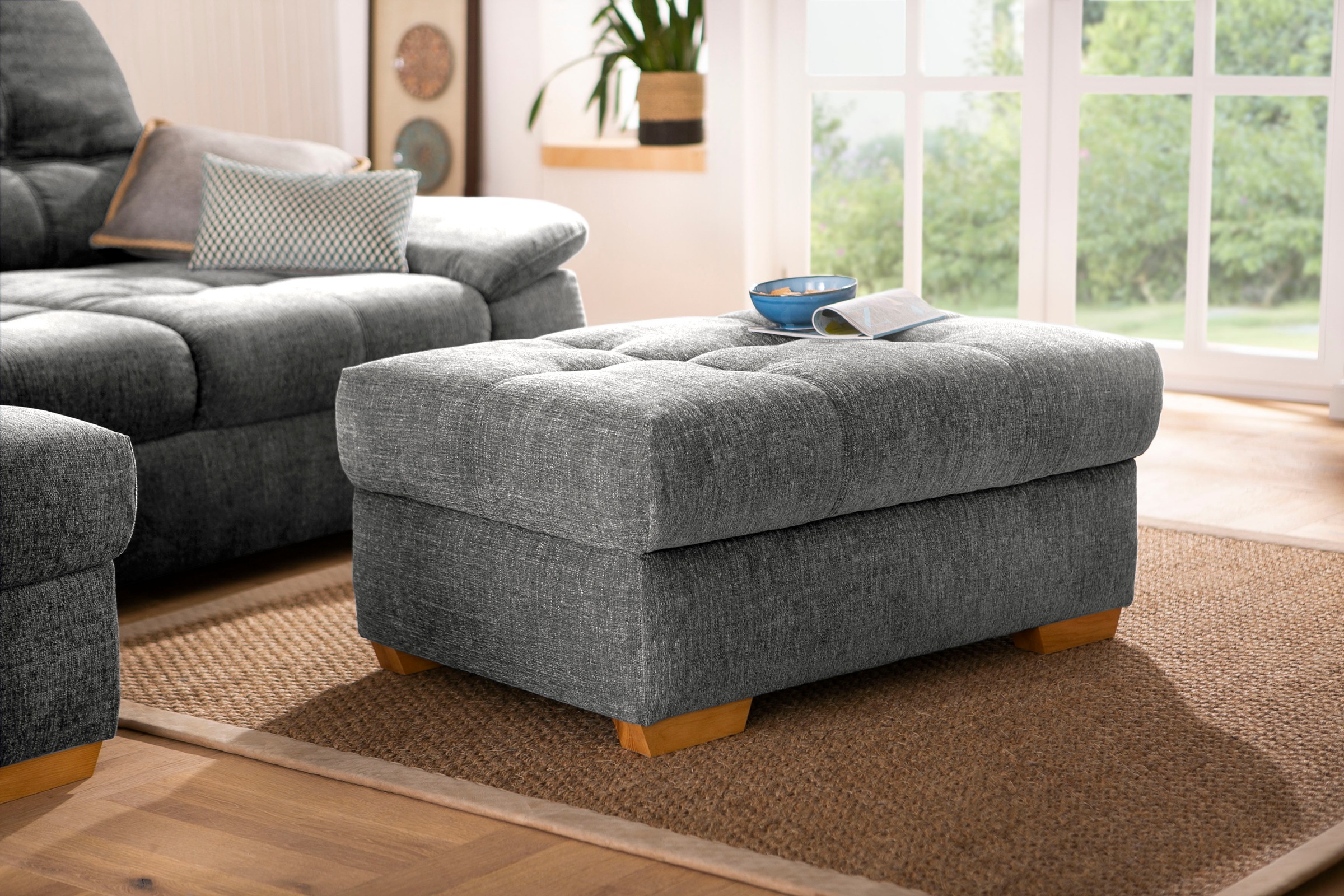 Image of Home affaire Hockerbank »Lotus Home«, passend zu "Lotus Home", wahlweise mit Stauraum und Aqua Clean-Bezug zur leichten Reinigung mit Wasser bei Ackermann Versand Schweiz