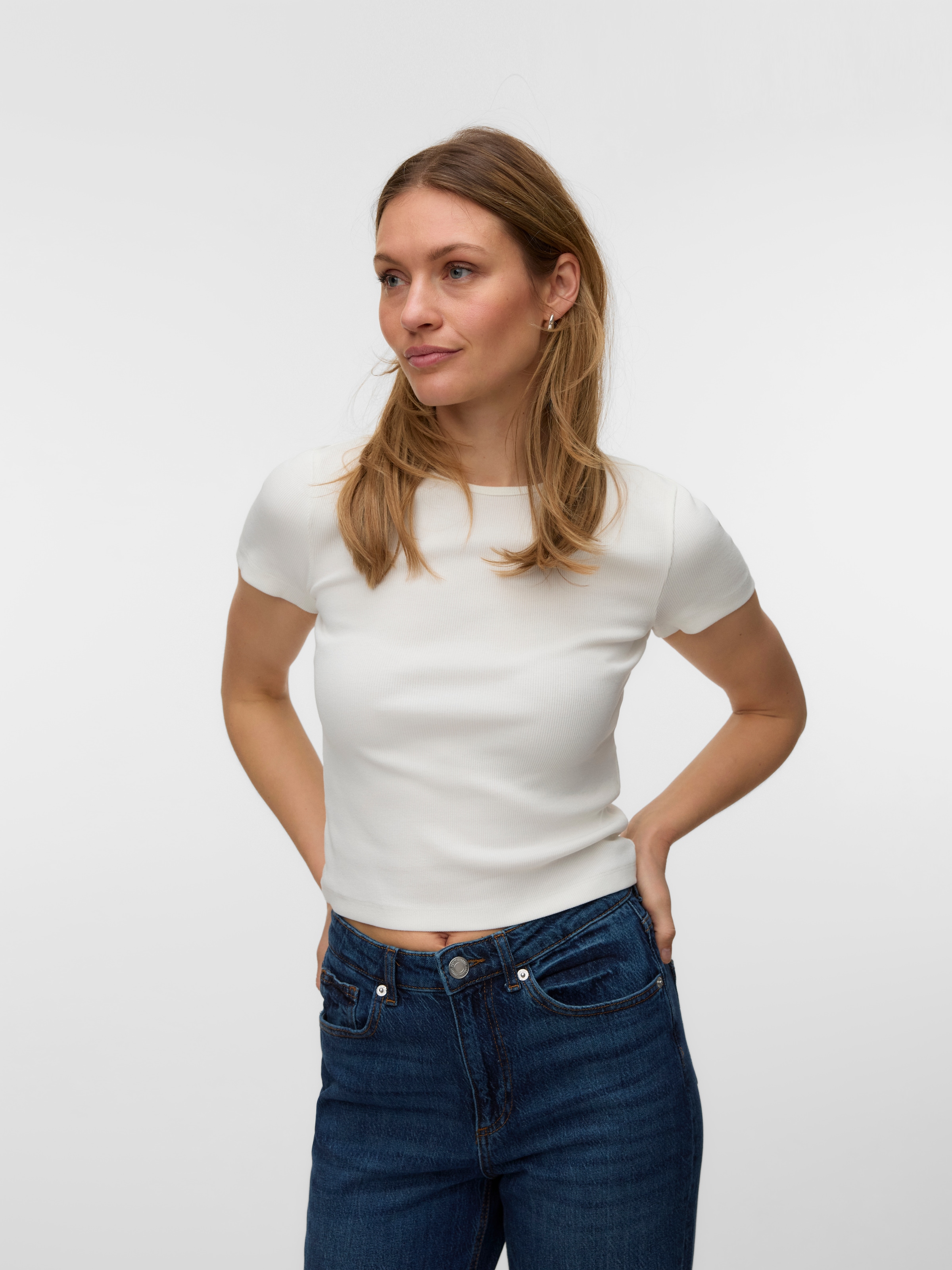 Vero Moda Kurzarmshirt »VMCHLOE SS SHORT TOP JRS 2-PACK NOOS« Packung, 2 Baumwollmischung