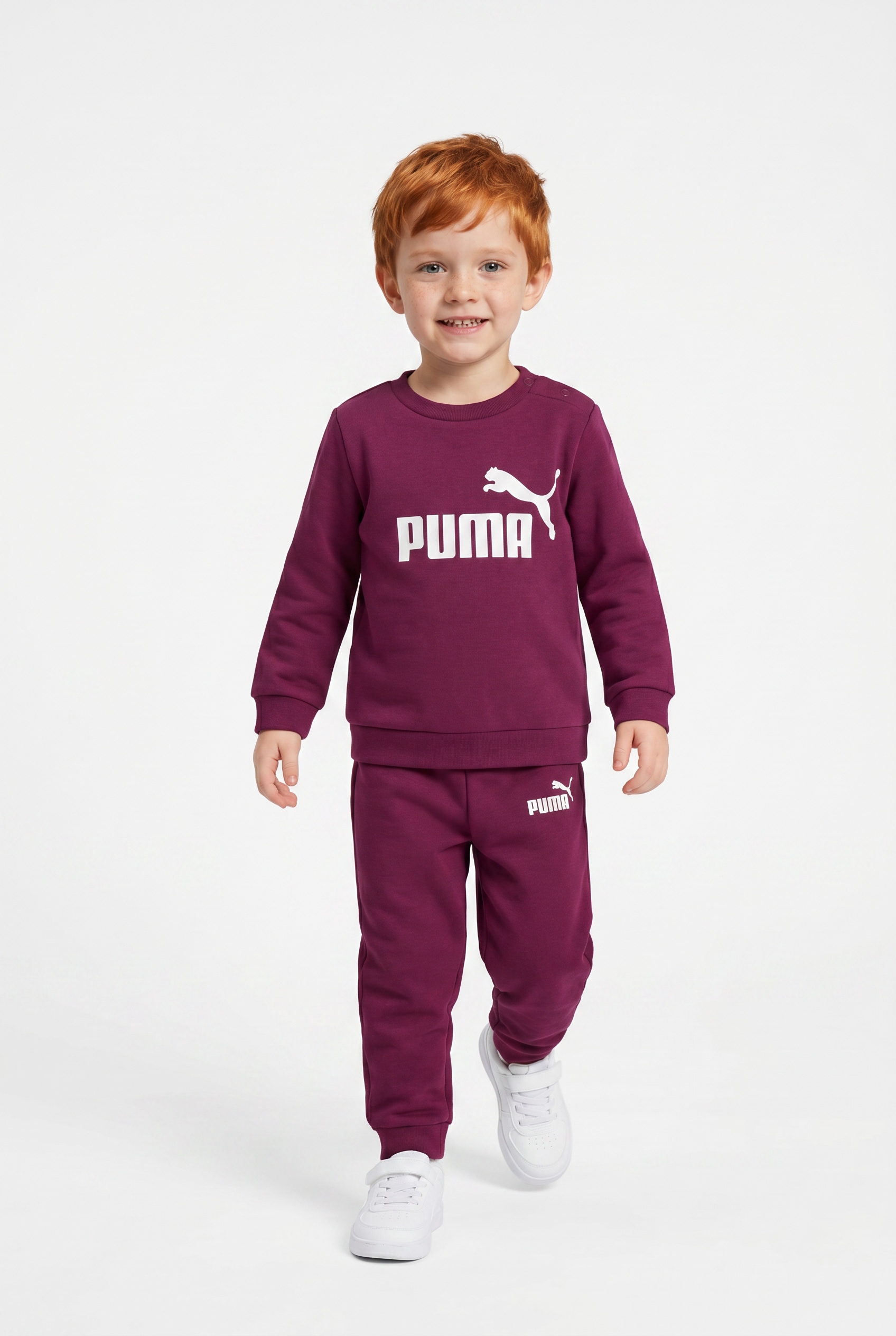 Image of PUMA Trainingsanzug "MINICATS ESS CREW SET FL INF" 2 aus kuscheligem Fleecestoff