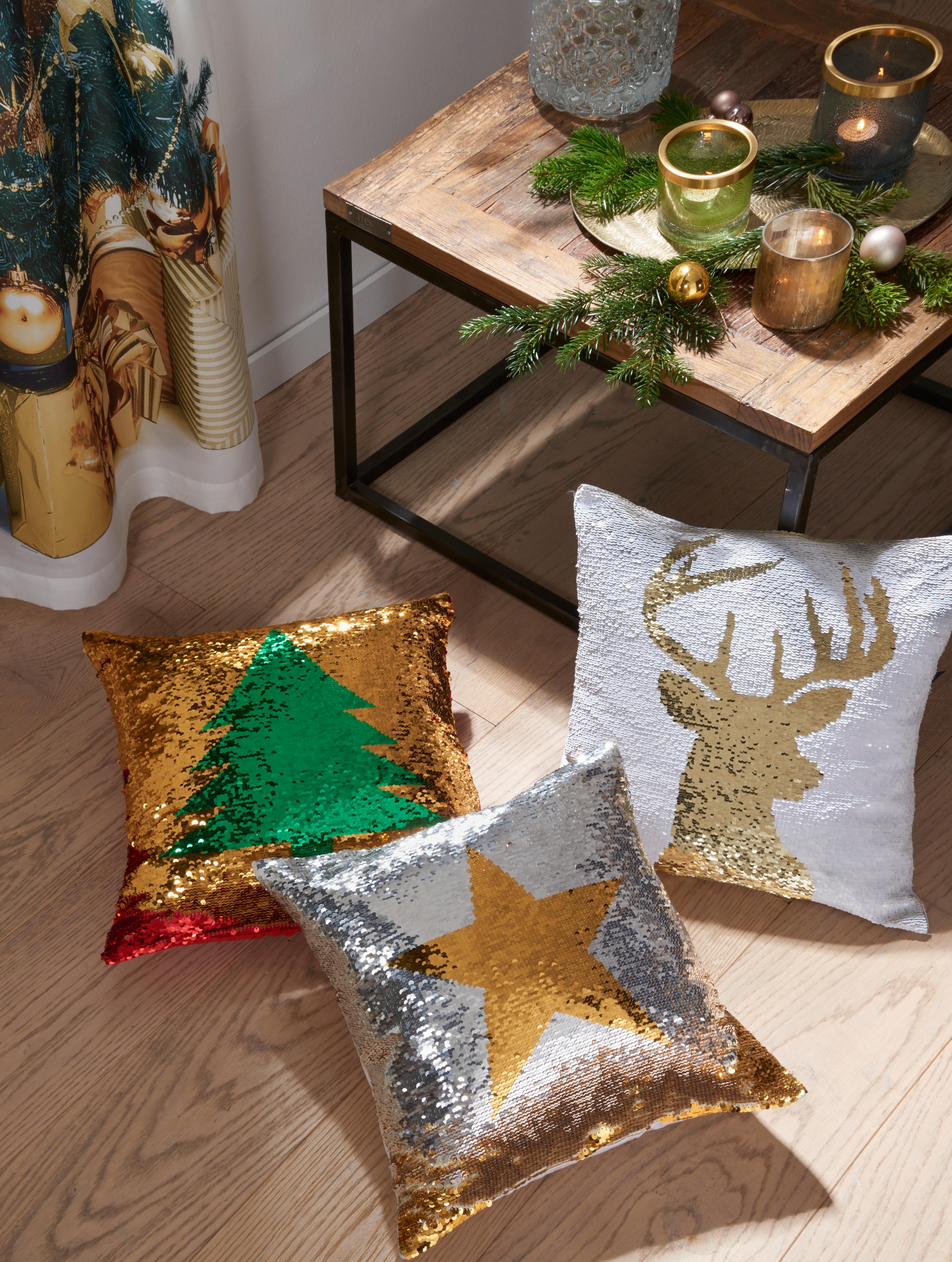 Image of my home Dekokissen »Weihnachtsstern«, (1 St.), mit Wende-Pailletten bei Ackermann Versand Schweiz