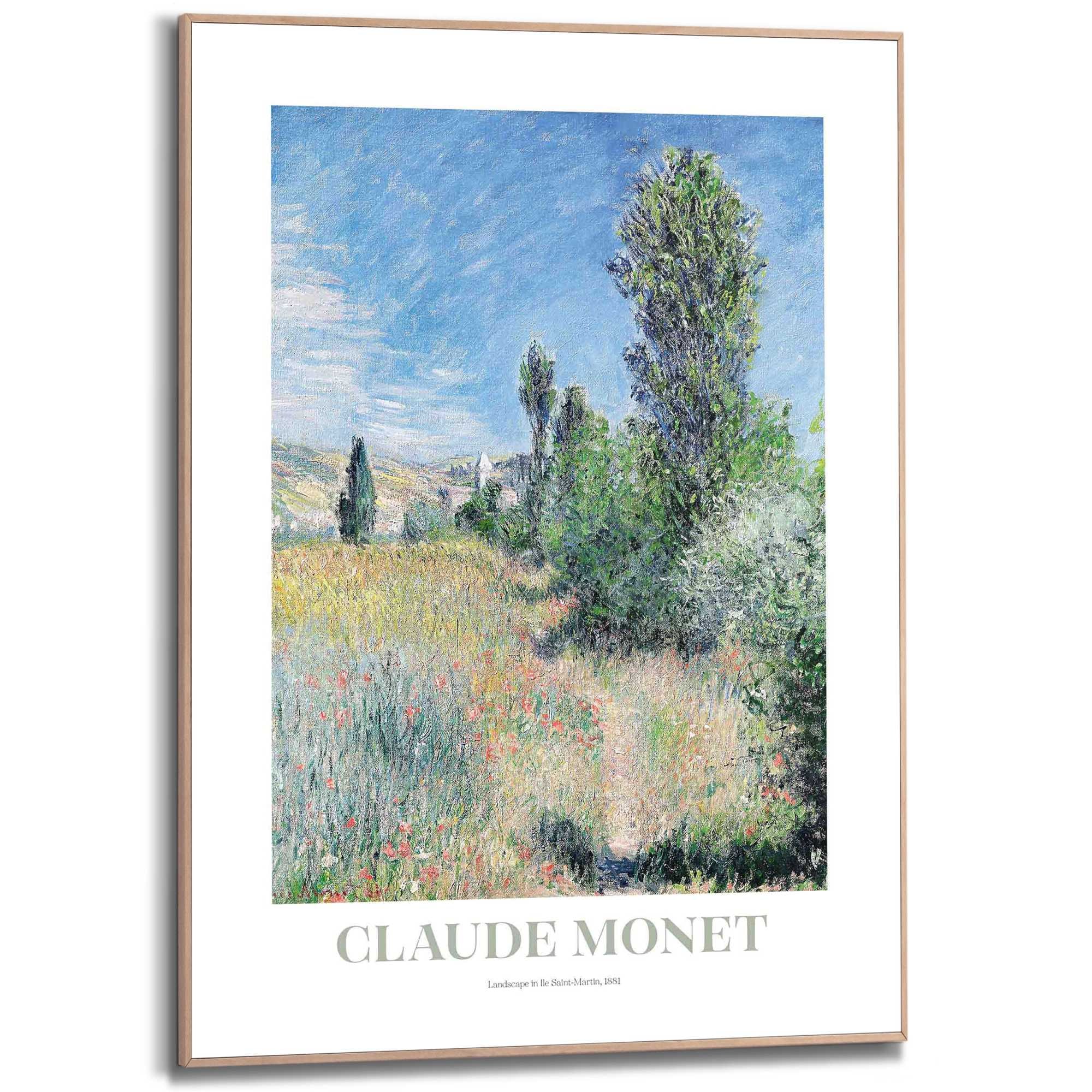 Image of Reinders Poster "Monet - landscape in Ile Saint-Martin" Wohnzimmer - Blau - MDF - Kunst - 50x70 cm