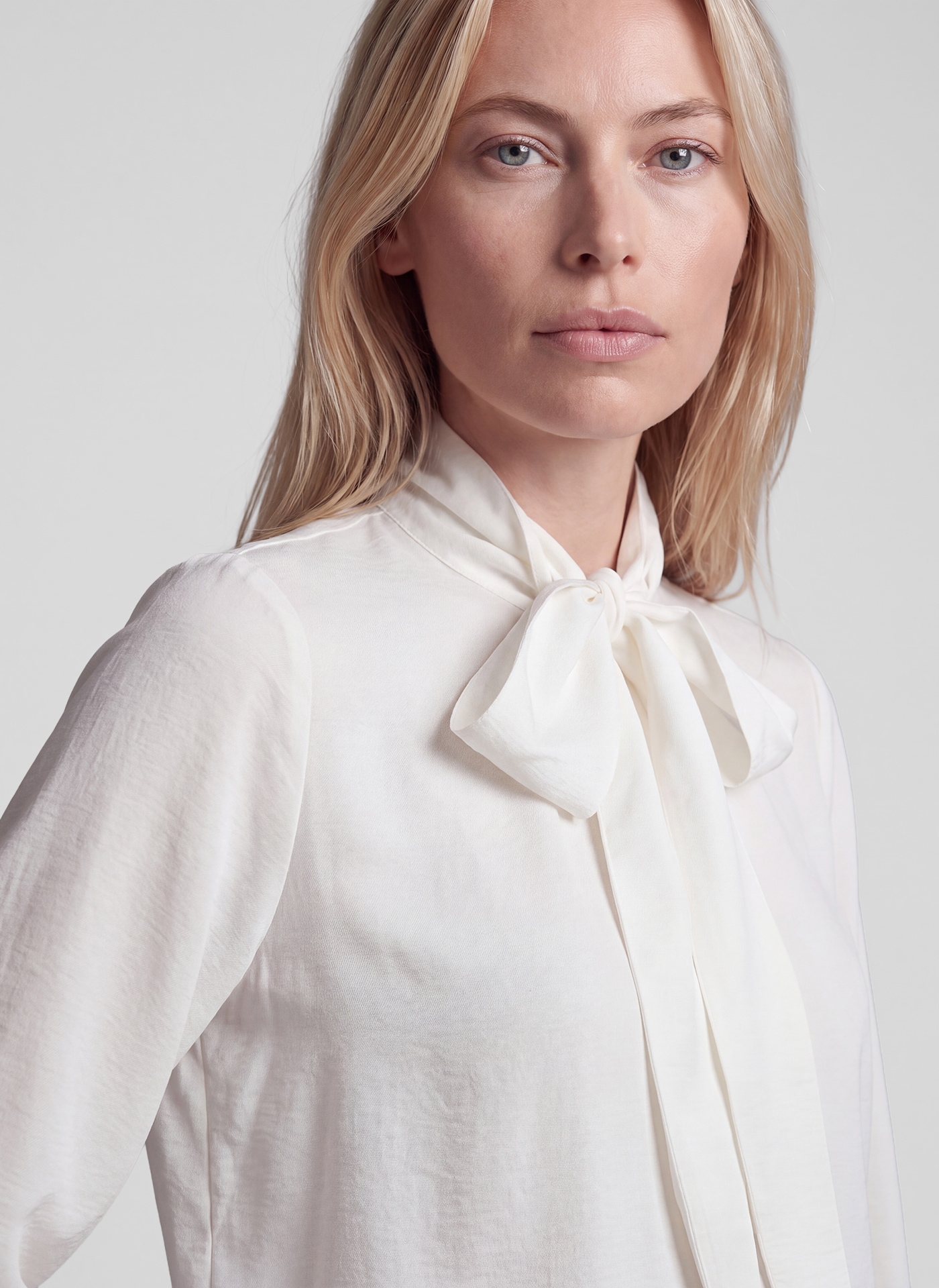 Rabe Langarmbluse Viskose-Bluse mit grosser Schleife