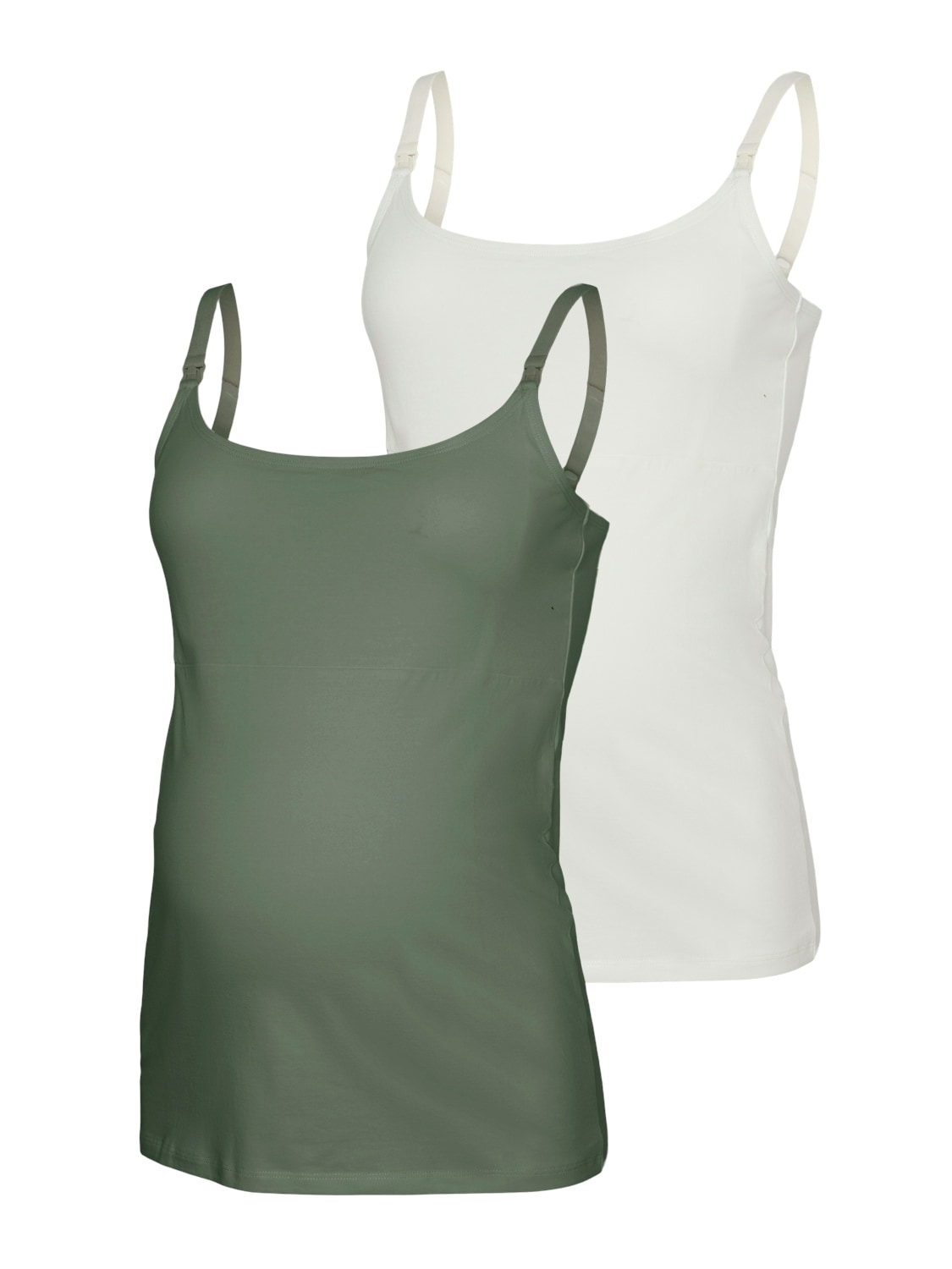 Image of Mamalicious Umstandstop "MLKERRIE STRAP JRS TOP 2F 2-P NOOS" Packung, 2 Baumwollmischung, regular fit
