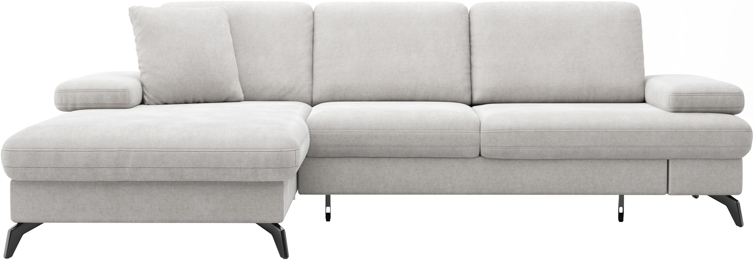 sit&more Ecksofa "Morris L-Form" mit Schlaffunktion, XXL-Sitzfläche, Armteilverstellung & Zierkissen