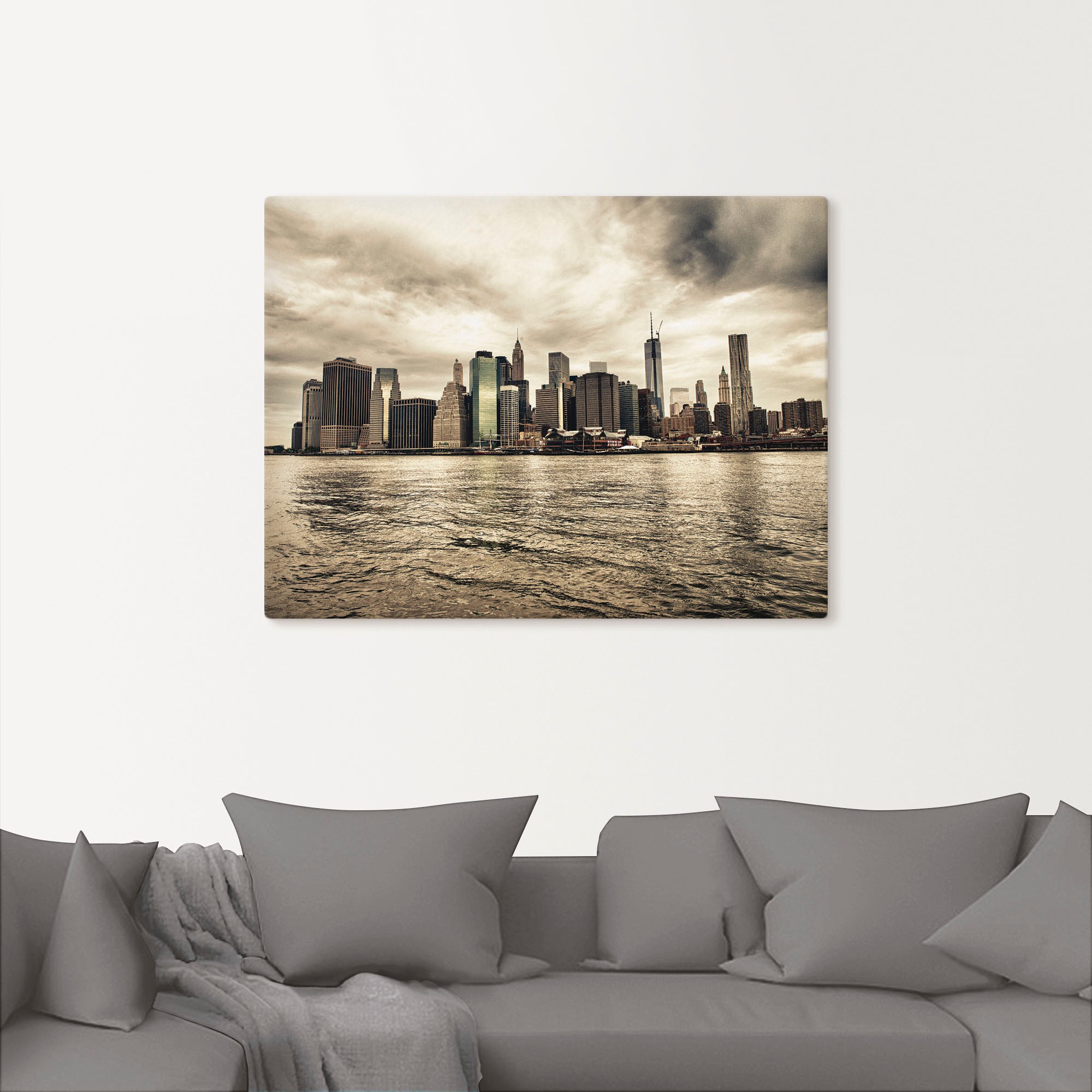 Artland Leinwandbild »Lower Manhattan Skyline« Amerika 1 Stk. tlg. auf Holzrahmen gespannt