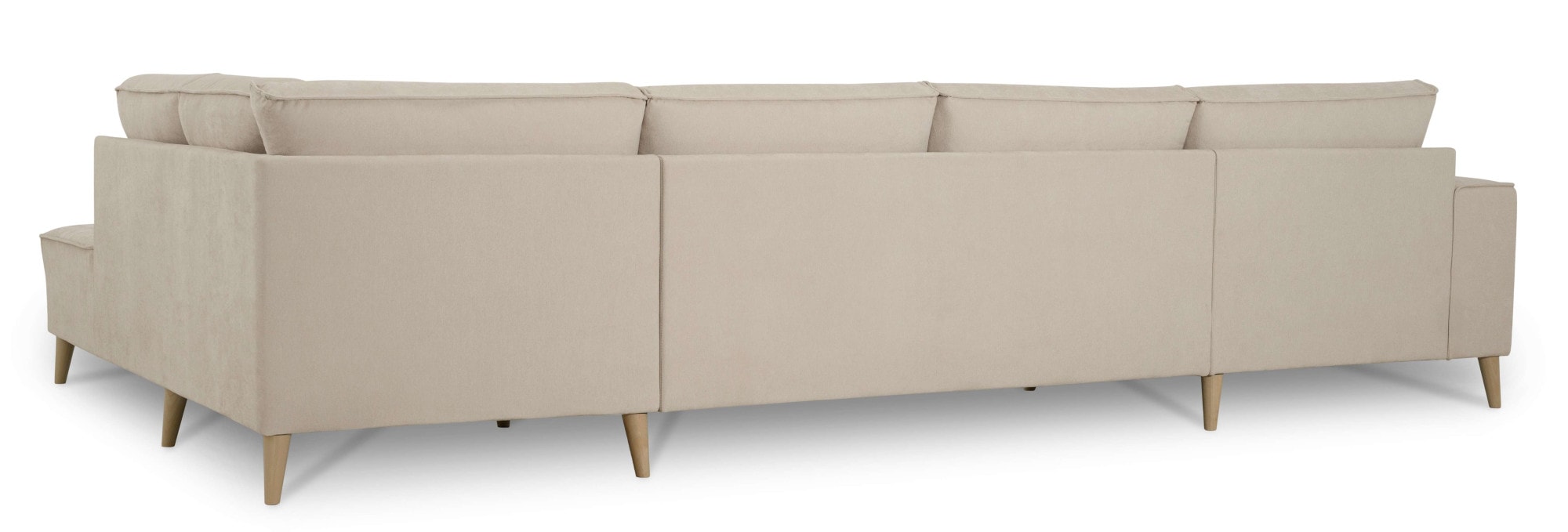 GOODproduct Wohnlandschaft »Oland Skandi, weicher Chenille-Stoff« U-Form, 345 cm, Wellenunterfederung, Skandi-Design, Massivholzfüsse