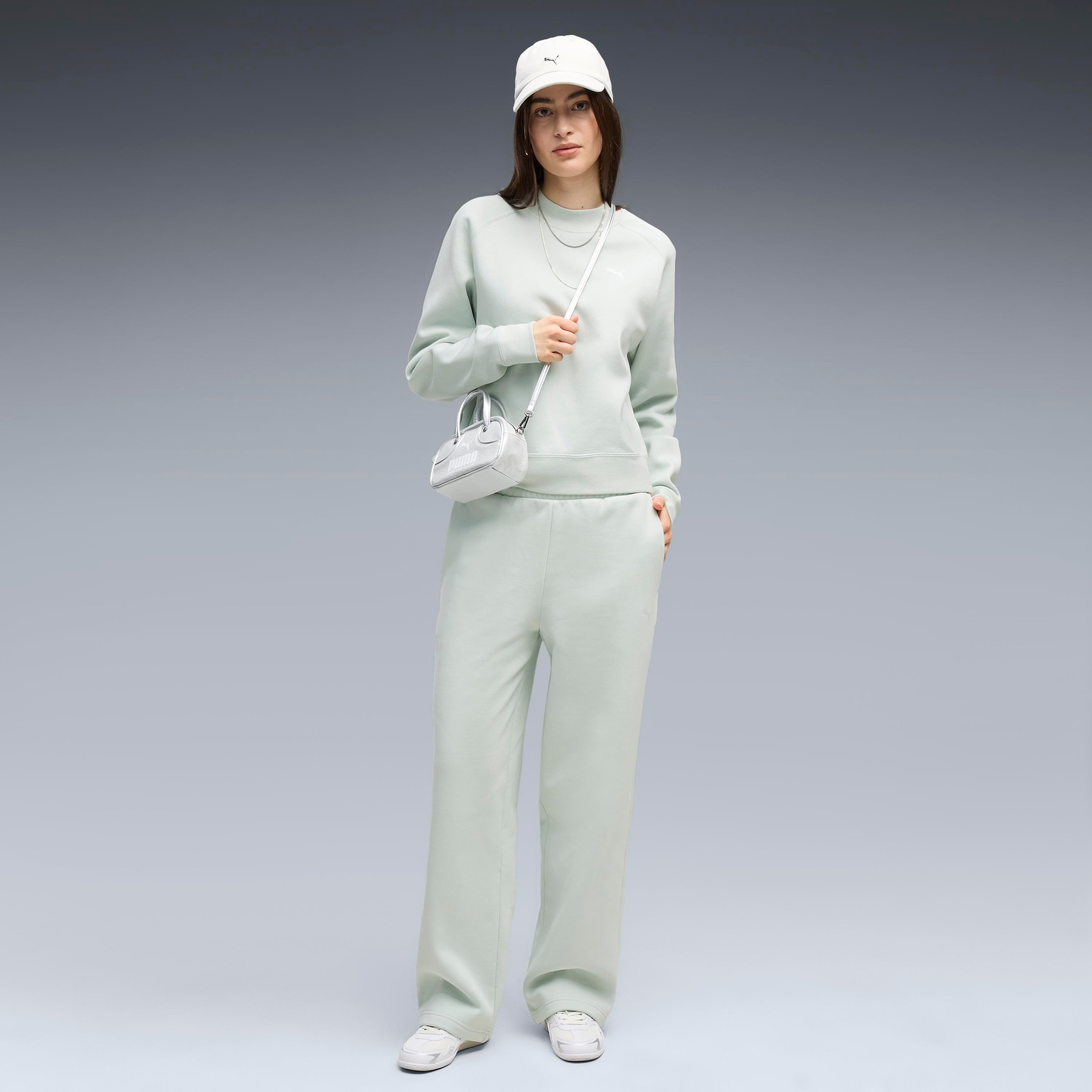 PUMA Combinaison d'entraînement »LOUNGEWEAR STANDARD SWEAT SUITT FL CL« 2 ensemble deux pièces, avec haut à manches longues, en coton et polyester