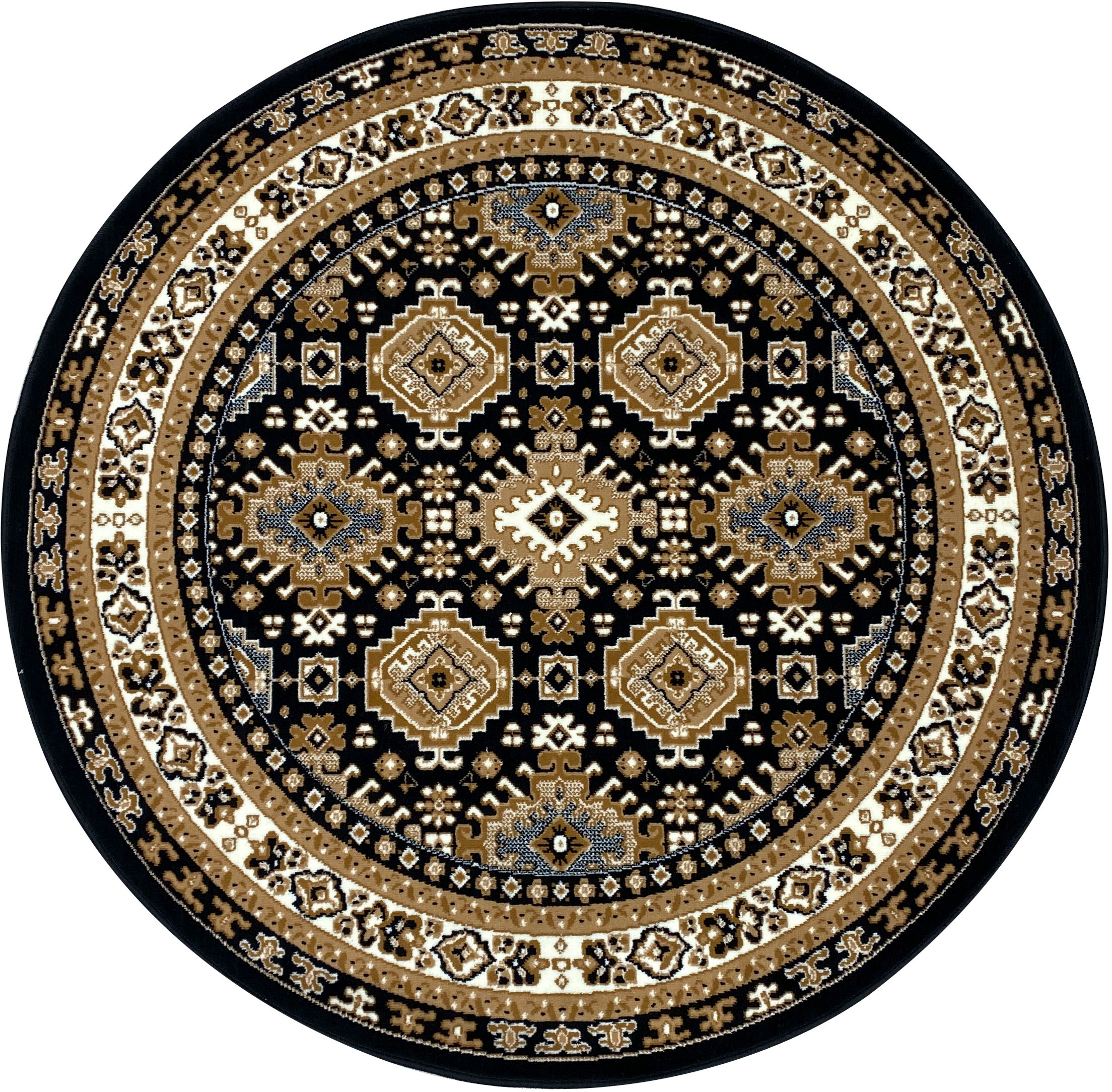 Image of GOODproduct Teppich "Diantha" rund 7 mm Höhe Orient-Optik, Teppich mit Bordüre, Kurzflor, elegant, weich