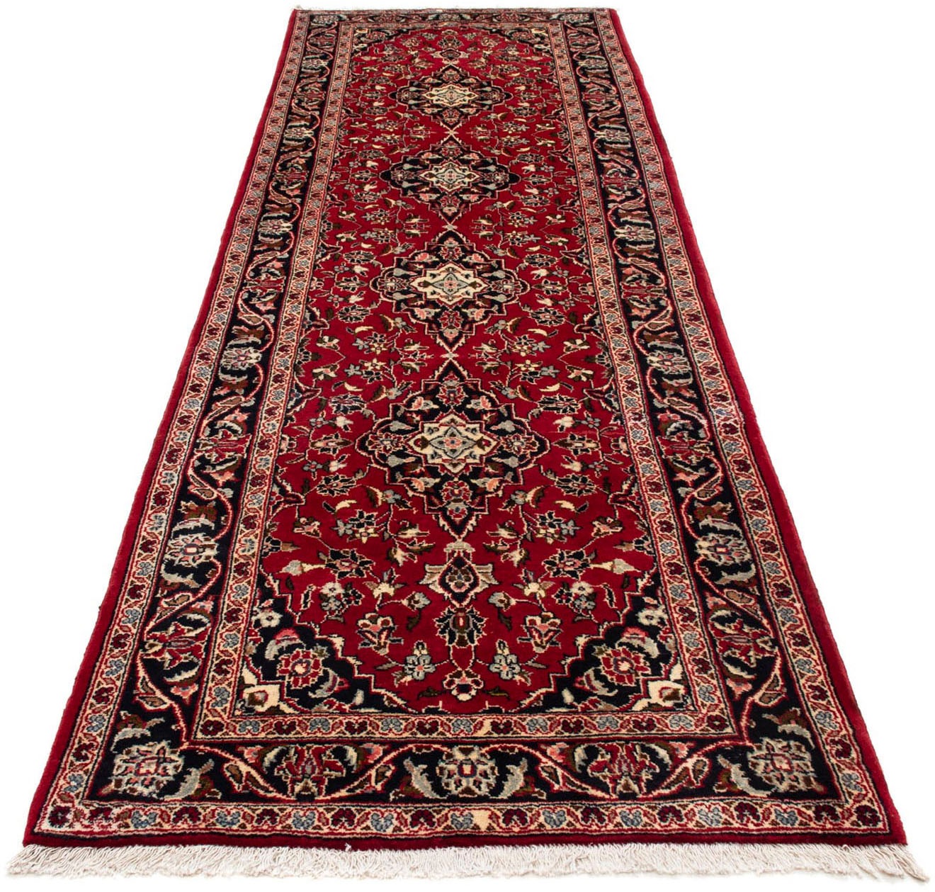 Image of morgenland Hochflor-Läufer »Keshan Medaillon Rosso scuro 340 x 98 cm«, rechteckig, 1 mm Höhe, Unikat mit Zertifikat bei Ackermann Versand Schweiz