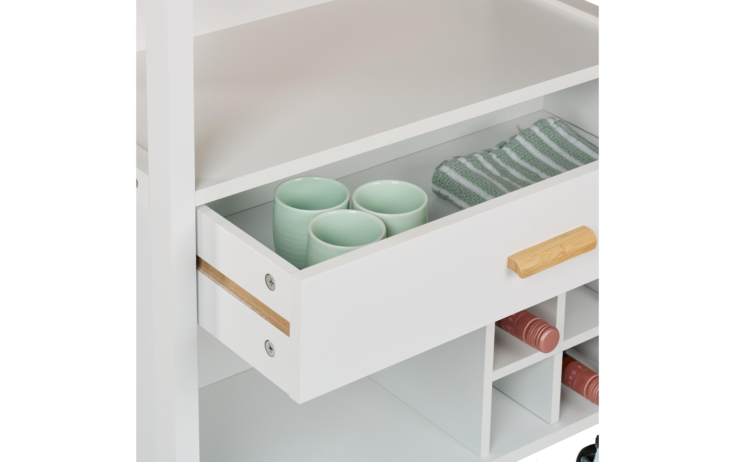 relaxdays Chariot de cuisine »mit Weinregal 80 x 65 x 35 cm«