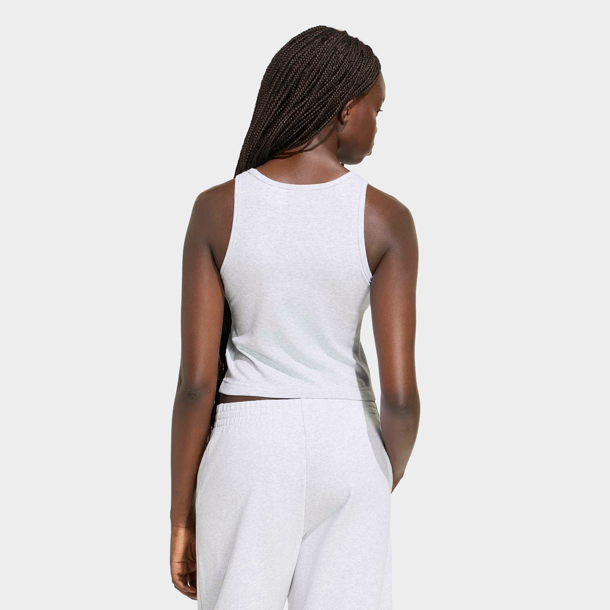 adidas Sportswear Tanktop »ADIDAS KIT, GERIPPT, KLEINES LOGO« gerippt, aus Baumwolle, Viskose und Elasthan, Cropped-Schnitt
