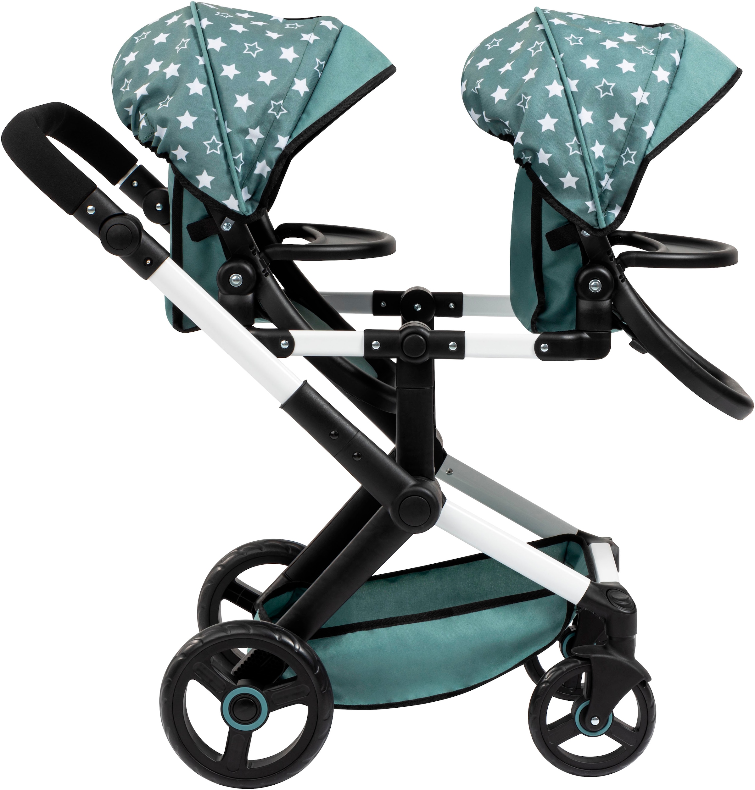 Bayer Puppen-Zwillingsbuggy »Xeo Twin grün« mit Wickeltasche