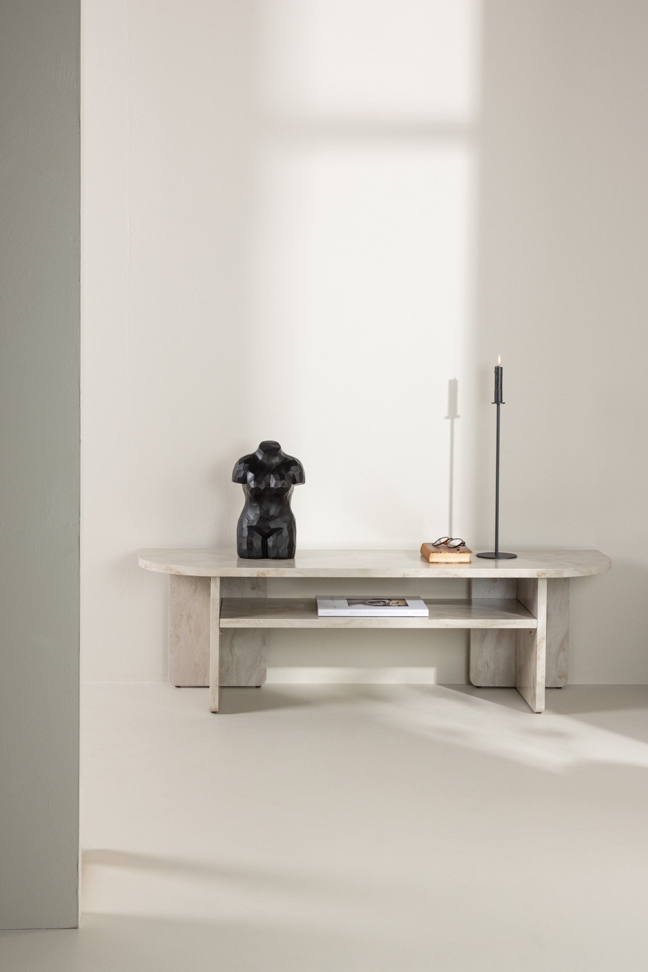 Image of Venture Home TV-Bank "Ålesund, TV-Bank in beiger Marmoroptik, Skandinavisch, Breite 140 cm" TV-Möbel, Marmor-Look, edel, anspruchsvoll, modern