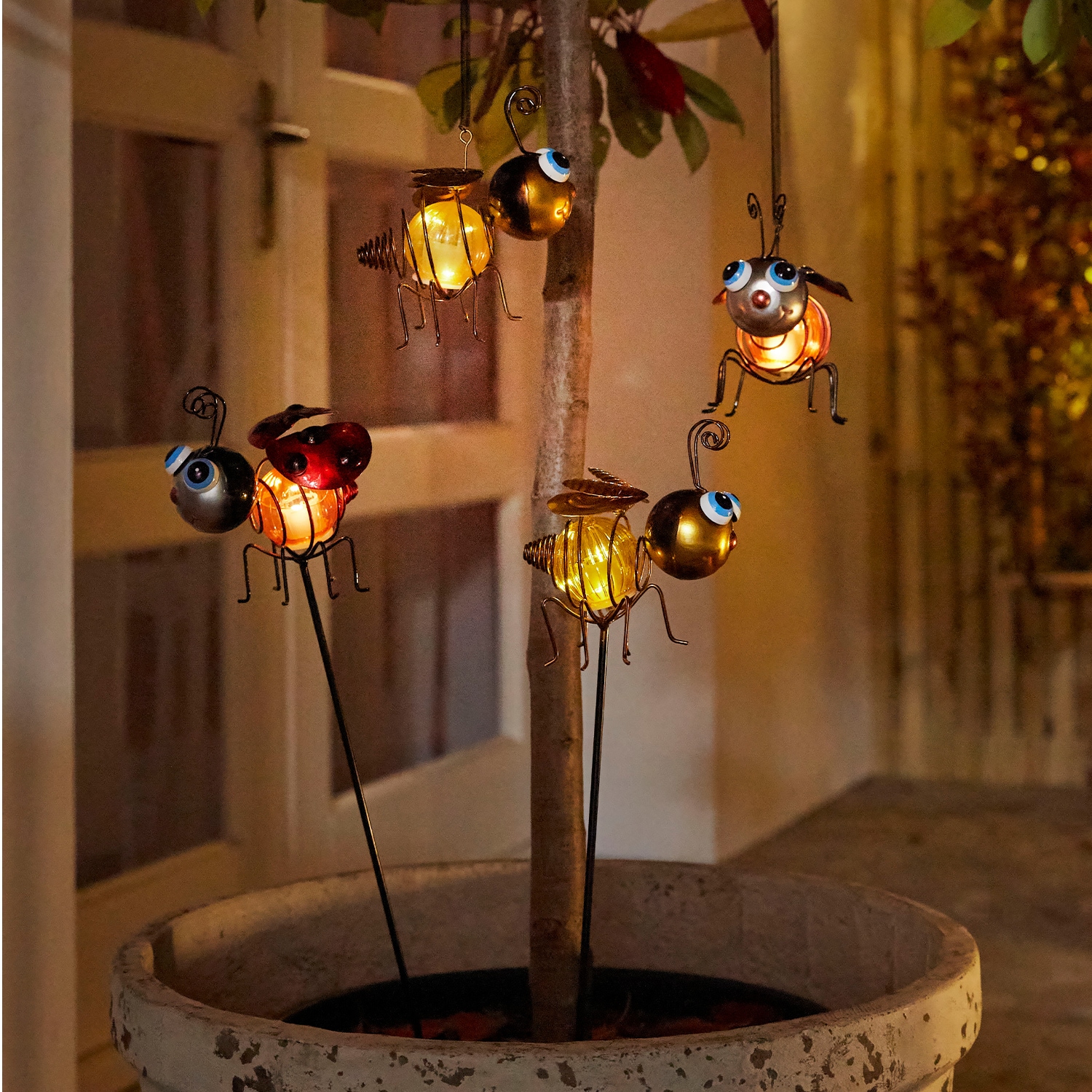 LUXFORM Lampe de jardin »Solar - 1x Biene und 1x Marienkäfer - 2 Stück« Module LED 2 cuis ornement décoratif de jardin