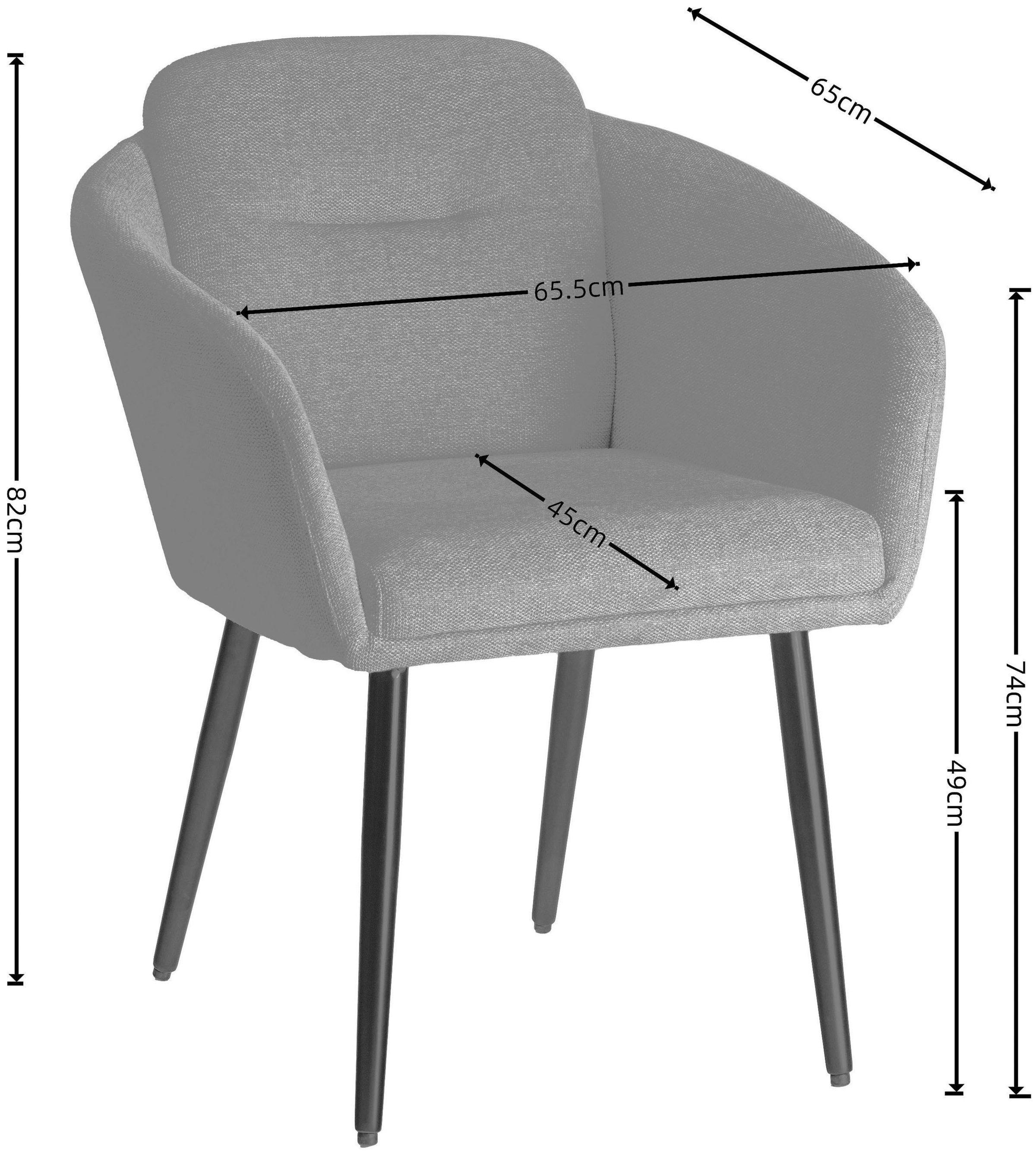 LeGer Home by Lena Gercke Chaise de salle à manger »Fleur« (Set) 2 cuisStrukturstoff, ergonomisches Design, gesteppte Rückenlehne