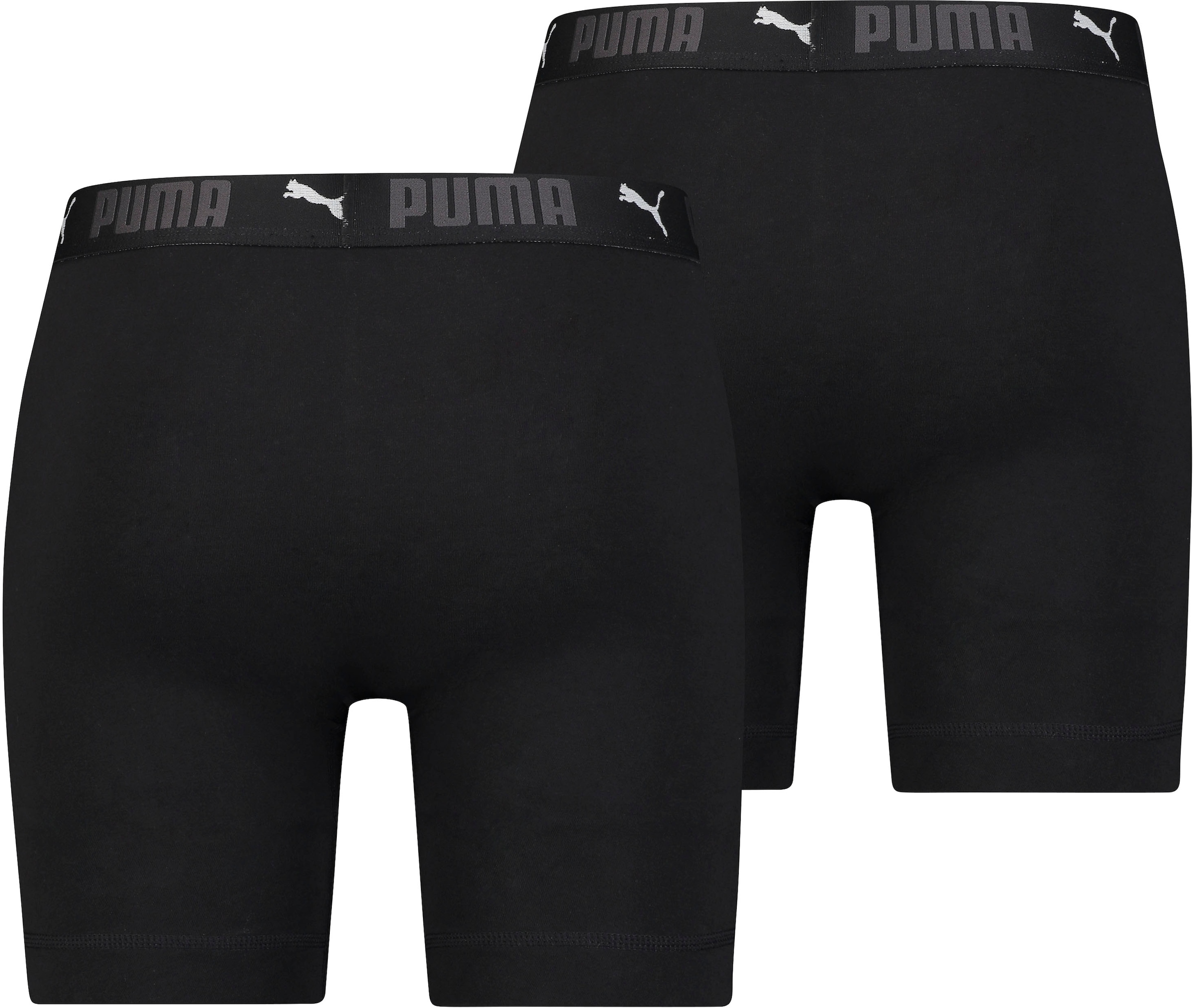 PUMA Boxershorts »PUMA MEN SPORT COTTON LONG BOXERS 2P«, (Packung, 2er Pack), mit Markenschriftzug im Bund
