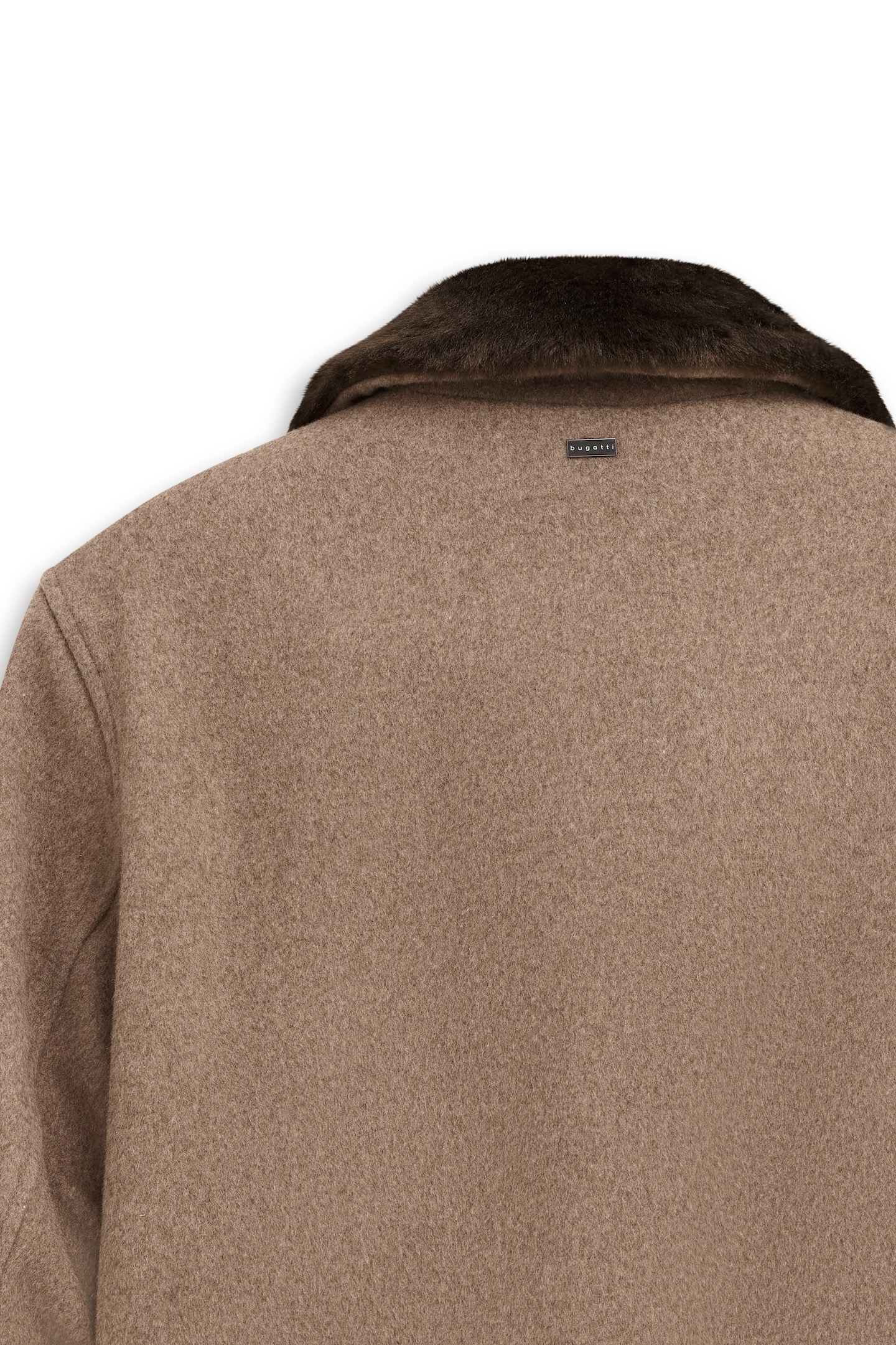 bugatti Wolljacke »Modern Fit« mit abnehmbarem Kunstfellkragen