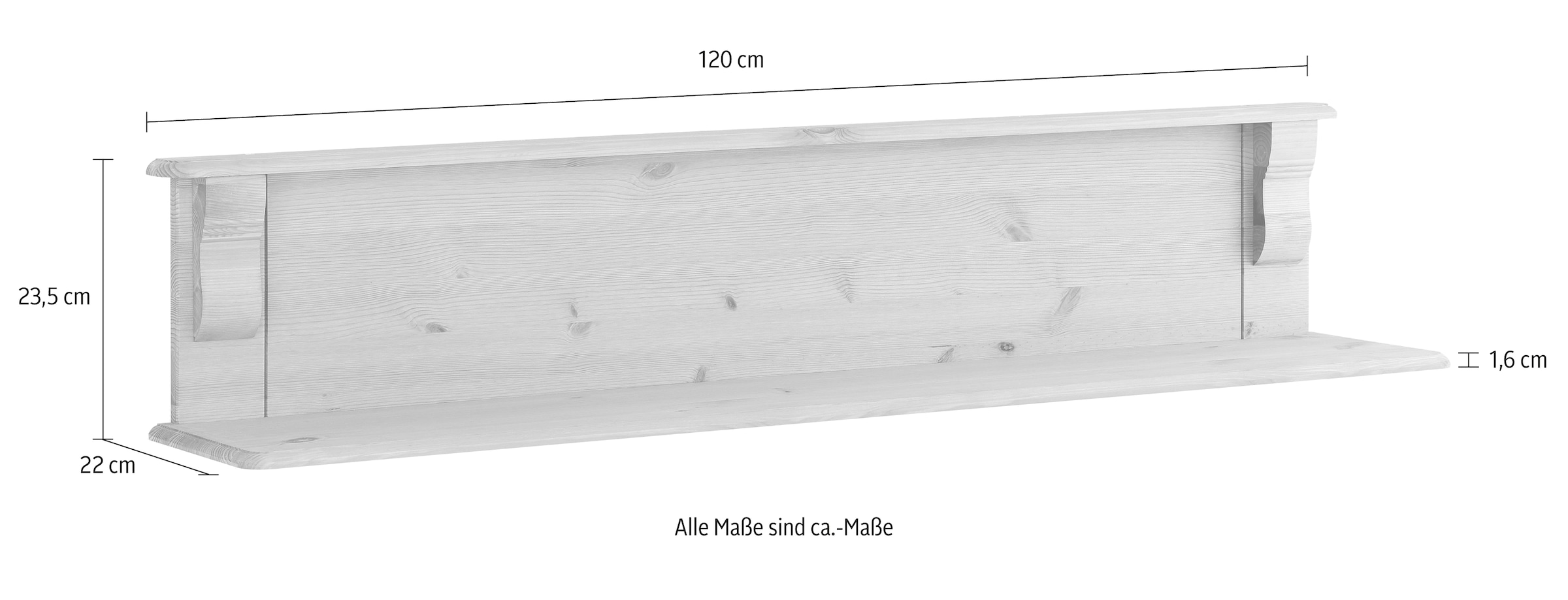 Home affaire Wandregal »Adele«, Breite 120 cm, aus massiver Kiefer, FSC®