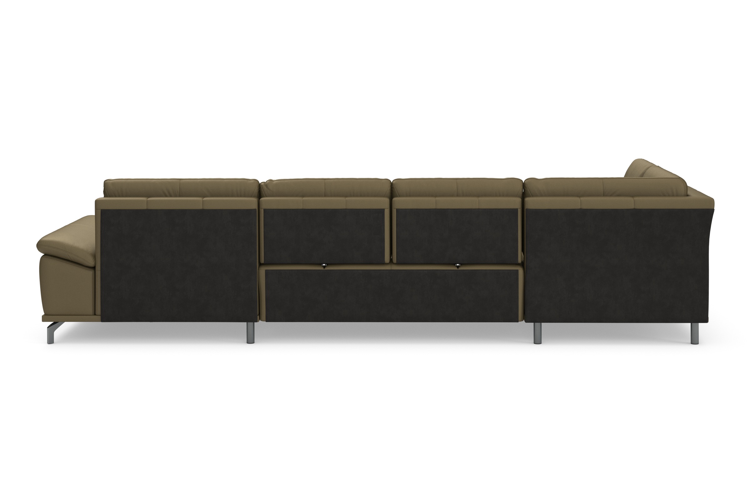 Places of Style Wohnlandschaft »Costello U-Form, mit Sitztiefenverstellung, Armteilverstellung und«, 3 Nierenkissen, optional Bettfunktion und Bettkasten