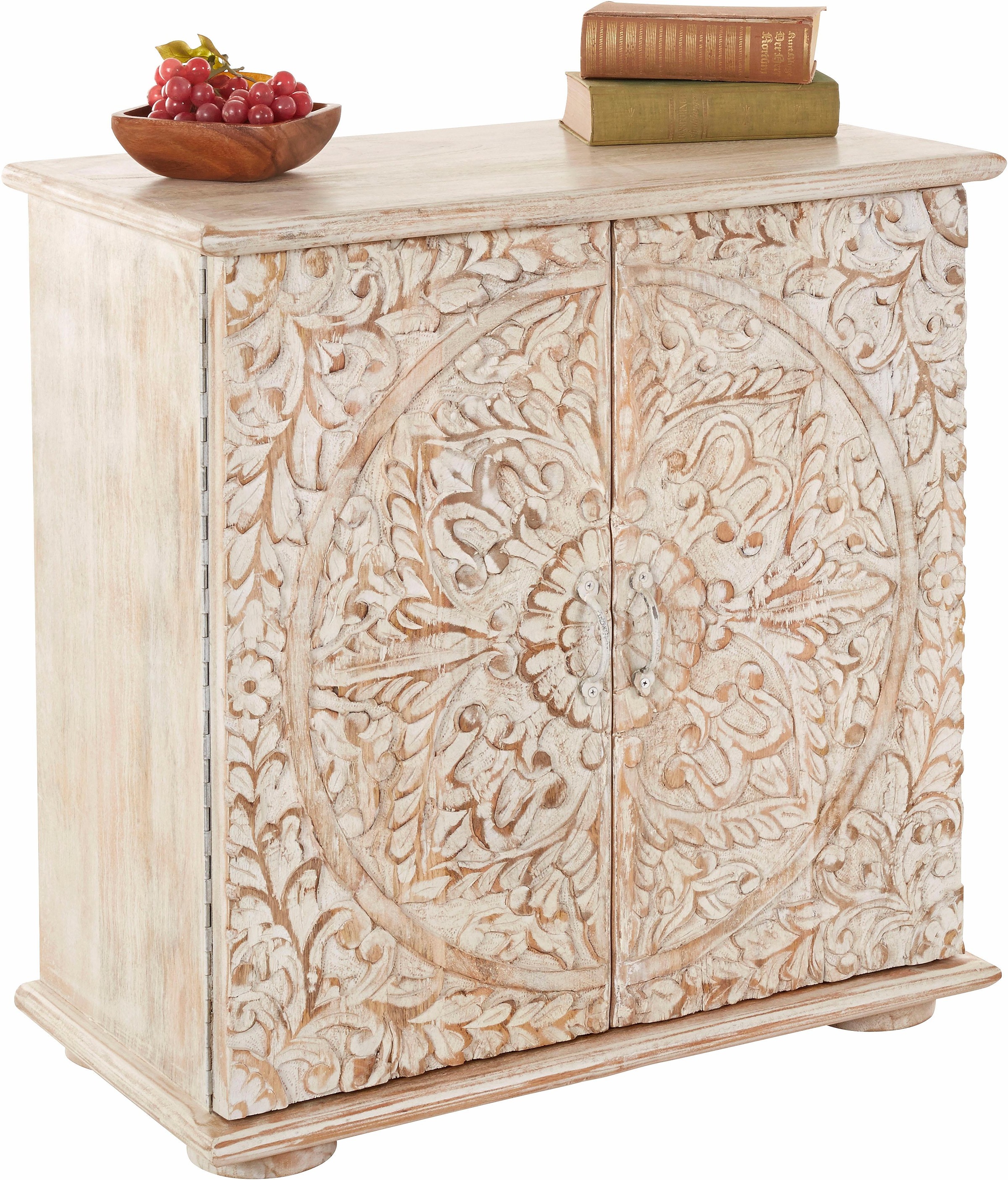 Image of GOODproduct Kommode "Sideboard mit 2 Türen, Breite/Höhe: 75/75 cm" Fronten mit individuellen Schnitzereien