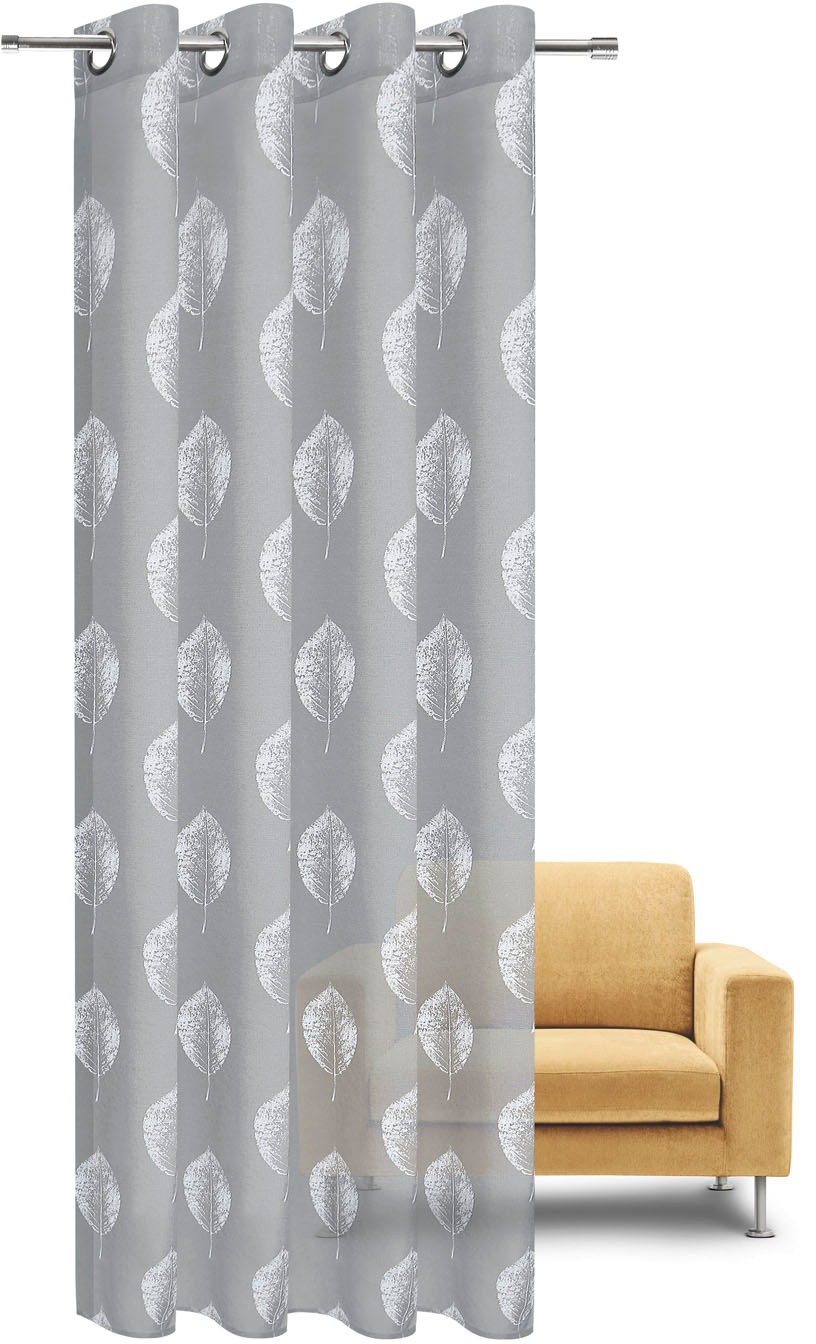 Image of Gerster Gardine »Wanda«, (1 St.), Moderner Ösenschal bedruckt mit Blättern bei Ackermann Versand Schweiz