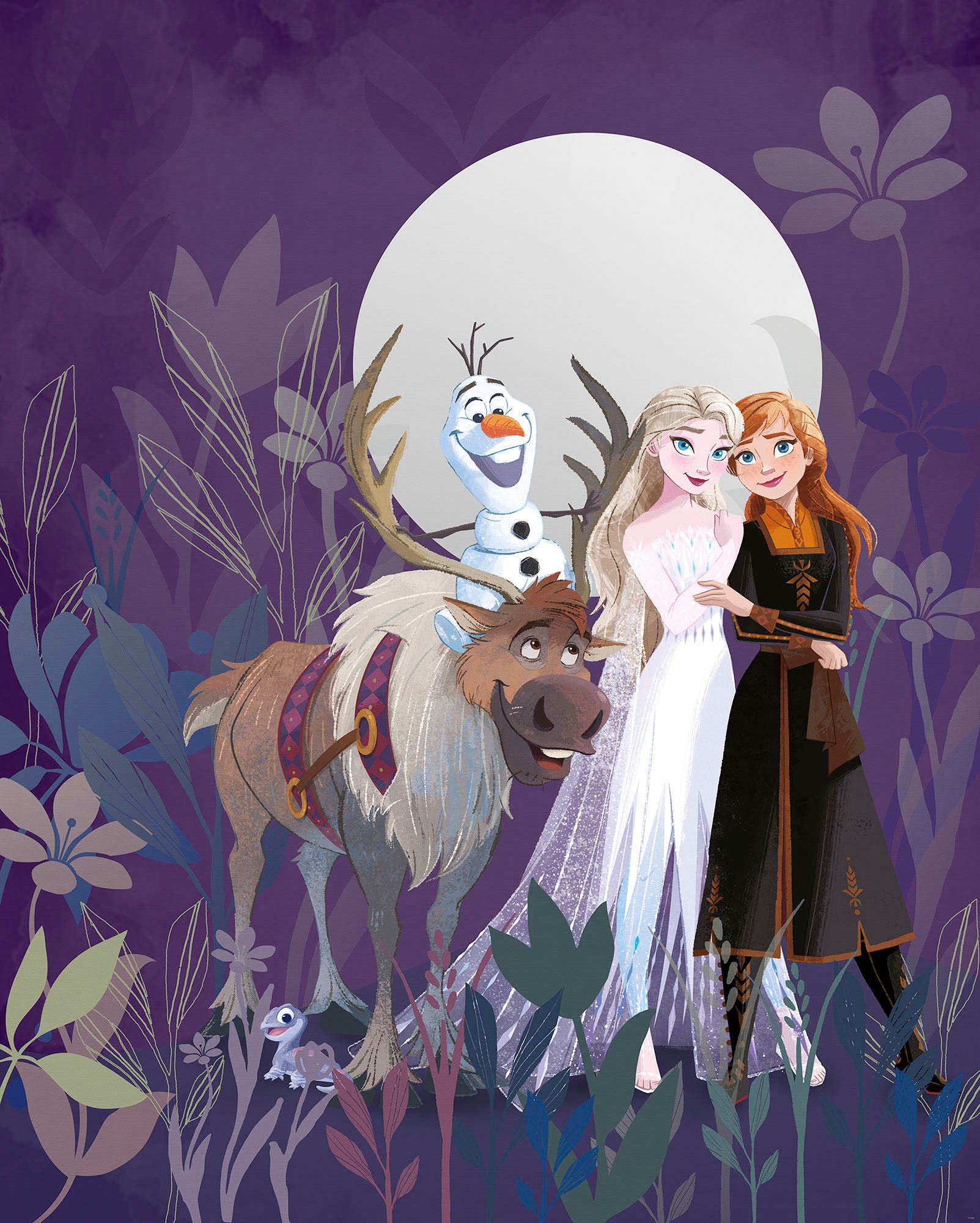Komar Fototapete »Digitaldruck Vlies - Frozen Full Moon Hike - Grösse 200 x 250 cm«, bedruckt, Kinderzimmer