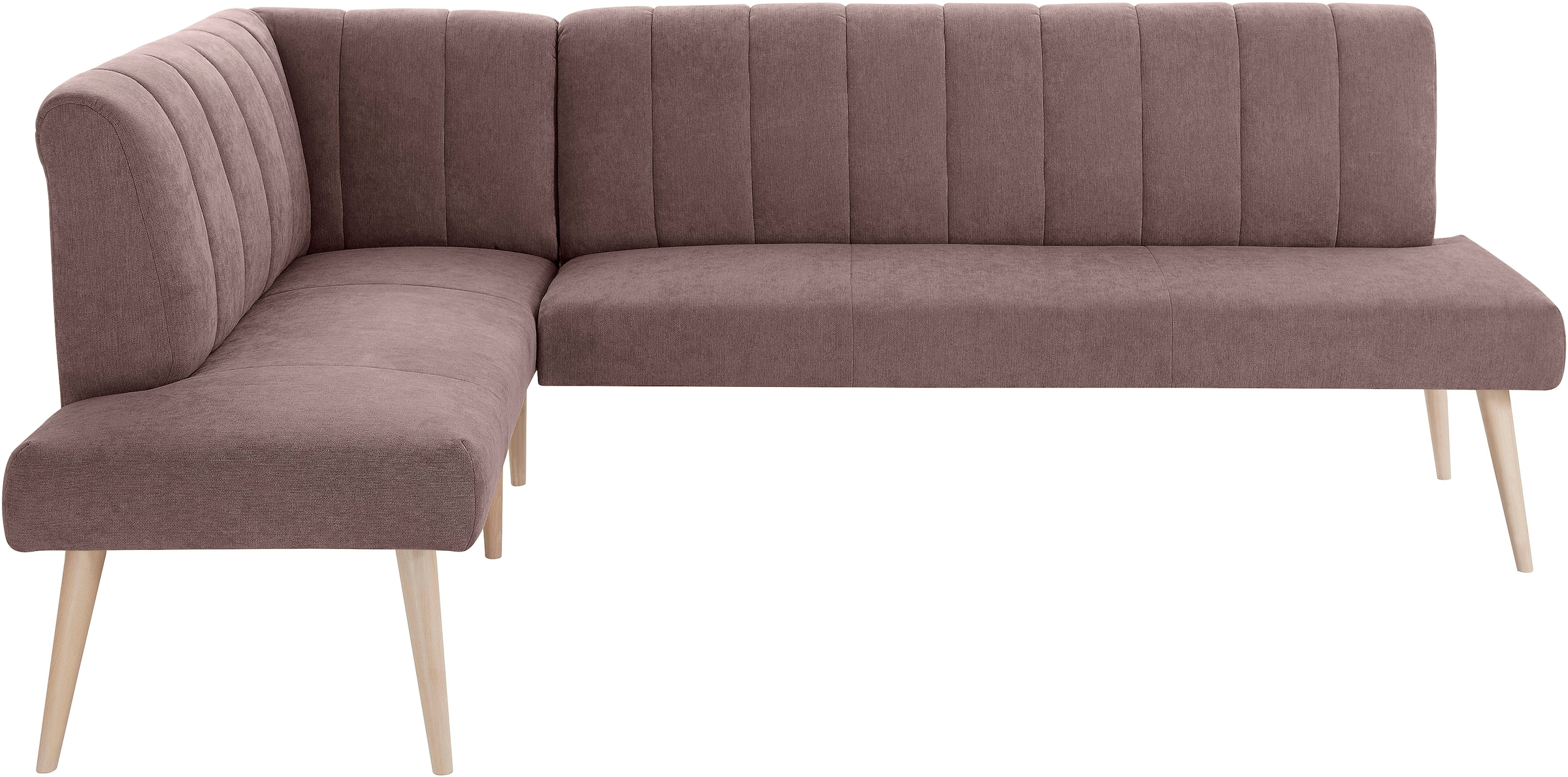 exxpo - sofa fashion Eckbank »Costa, moderne Rückensteppung, bequem und elegant, hoher Holzfuss«, hochwertig verarbeitet, Frei im Raum stellbar