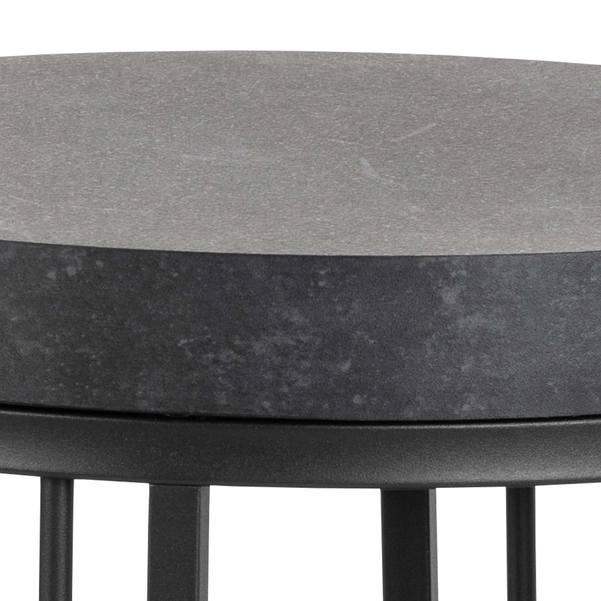 ACTONA GROUP Table de nuit »Strington« table de nuit ronde, Izmir noir mat mélaminé rugueux, Ø35x65 cm