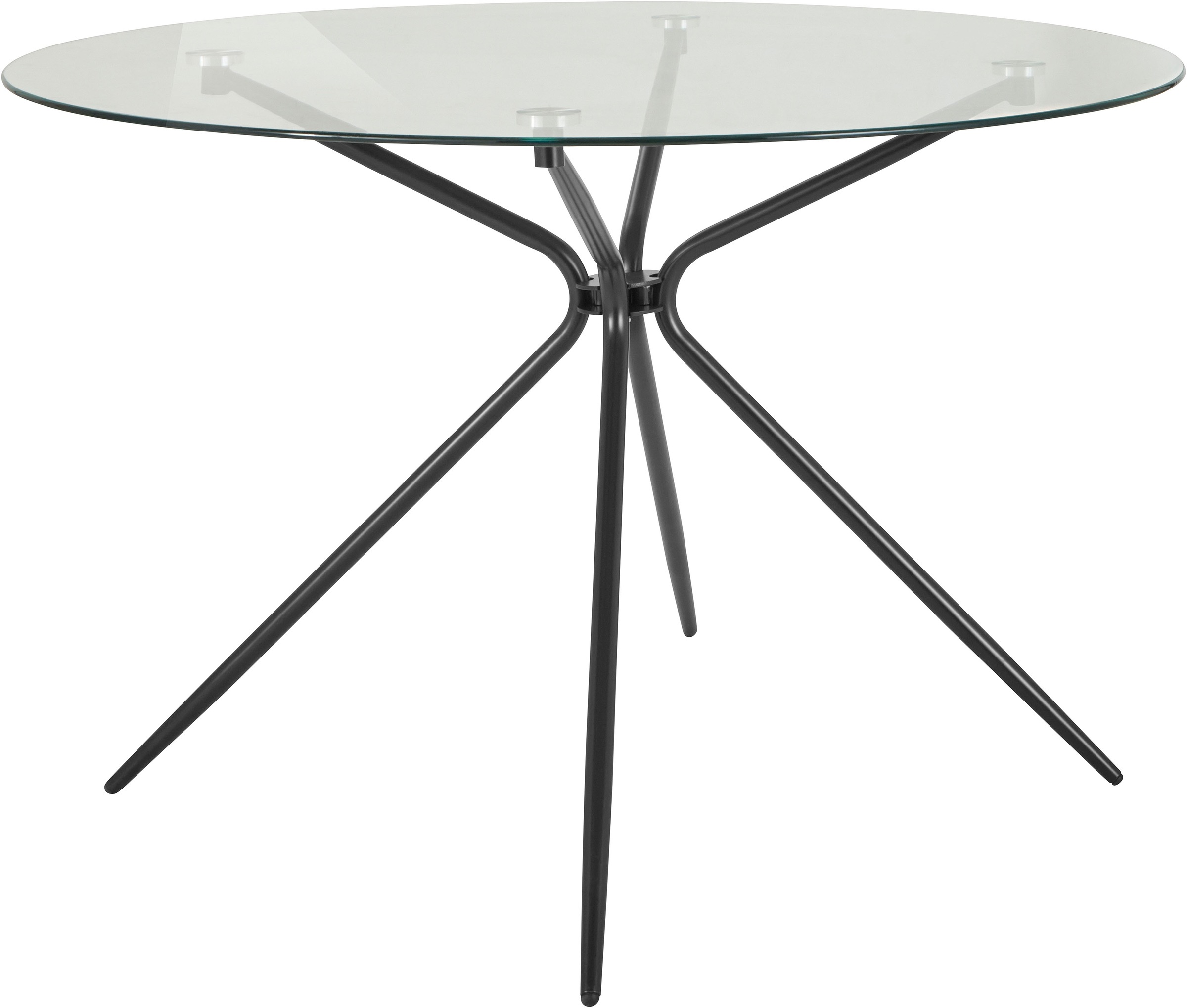 Image of GOODproduct Glastisch "Silvi" Esstisch, Glastisch, Küchentisch, rund, Ø 110 cm, schwarzes Metallgestell
