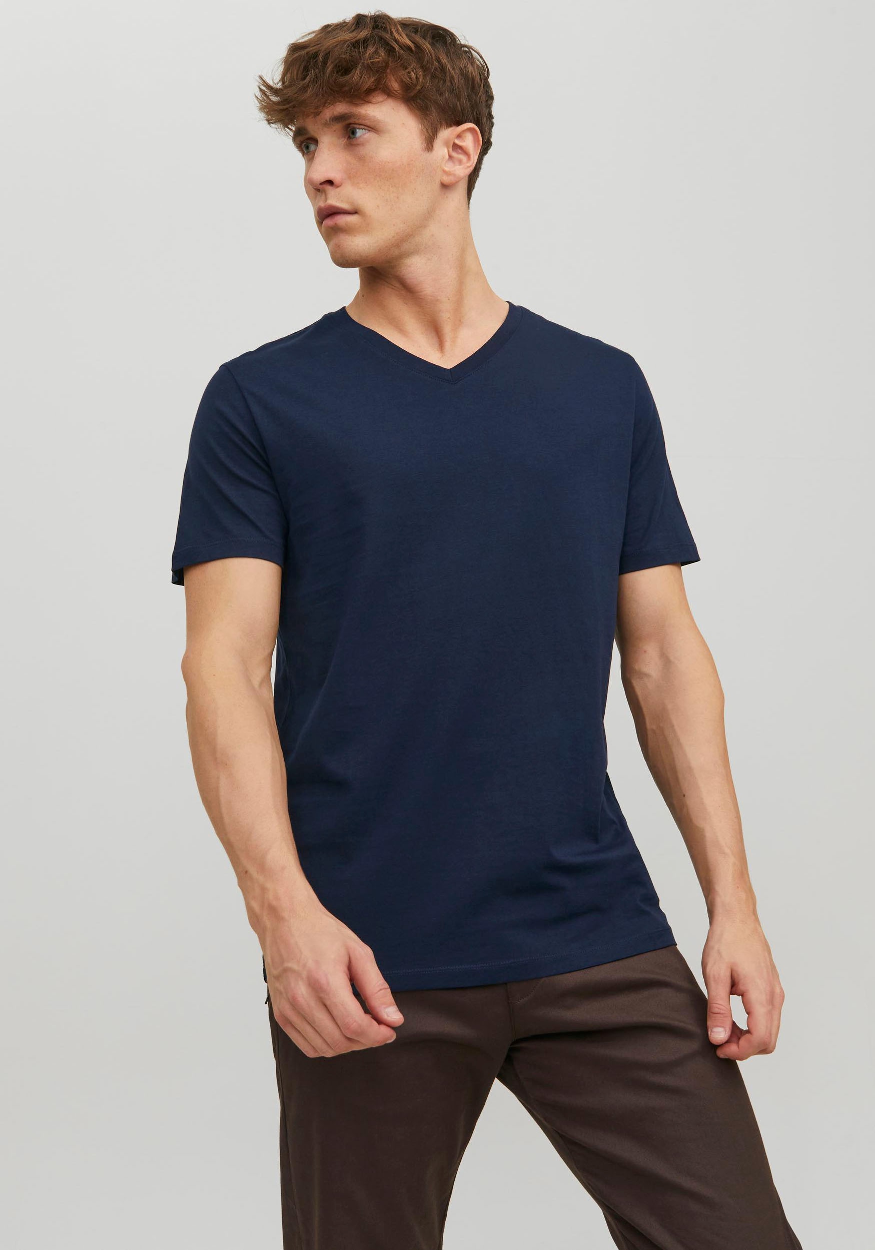 V-Shirt »JJEORGANIC BASIC TEE«