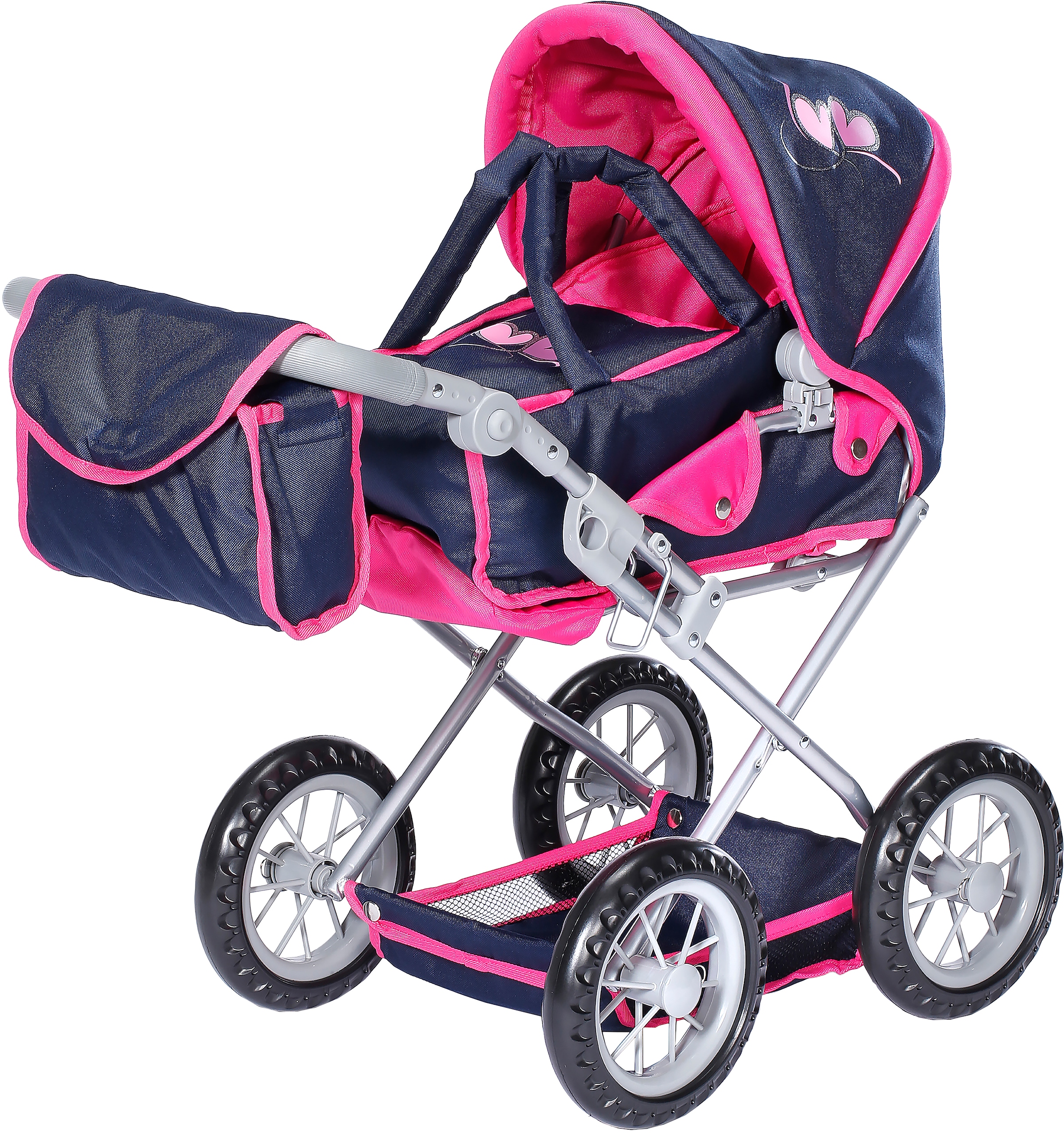 Knorrtoys® Kombi-Puppenwagen »Ruby - Flying Hearts«, mit Wickeltasche