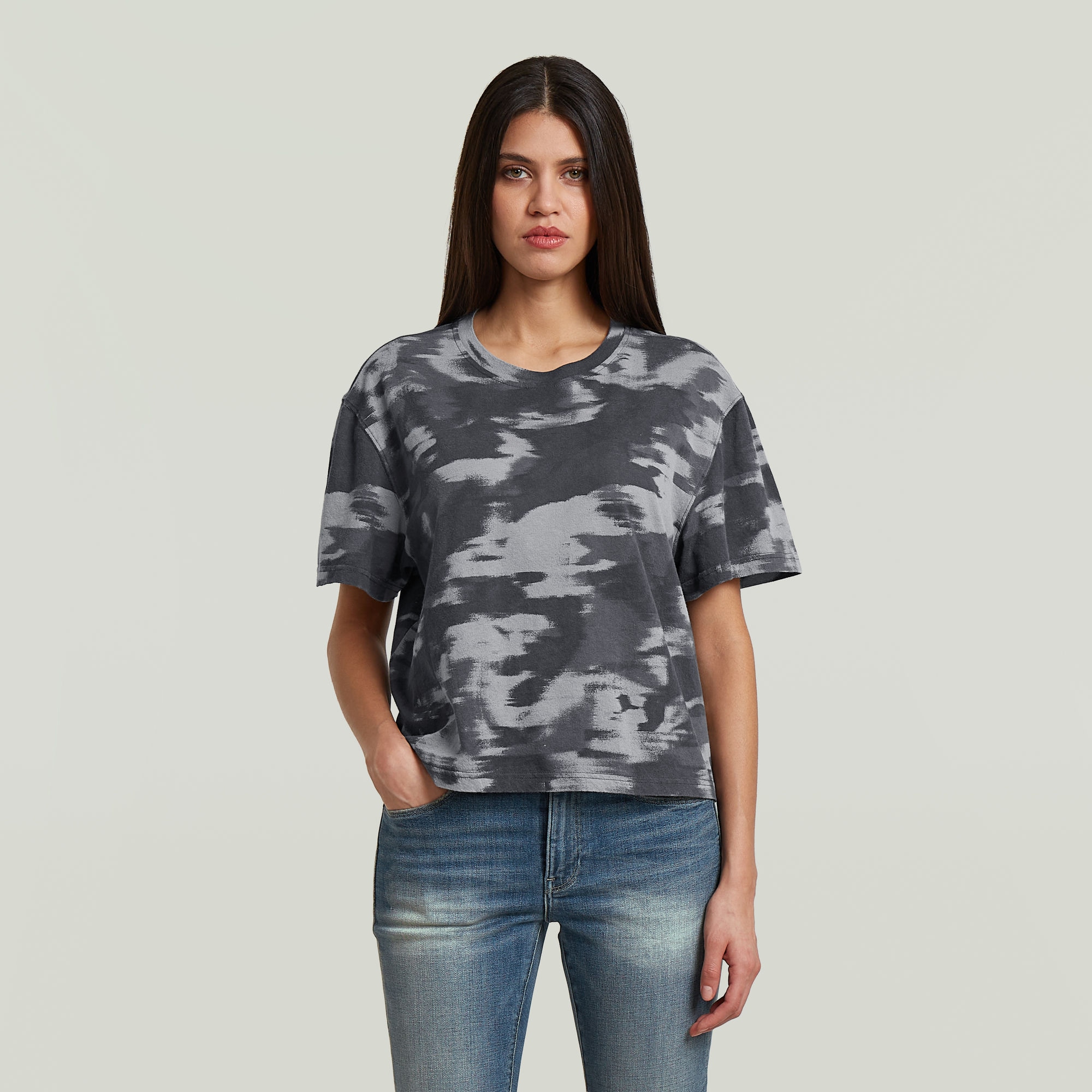 Image of G-STAR T-Shirt "Regular Camo r t wmn" mit Allover-Print, Rundhals